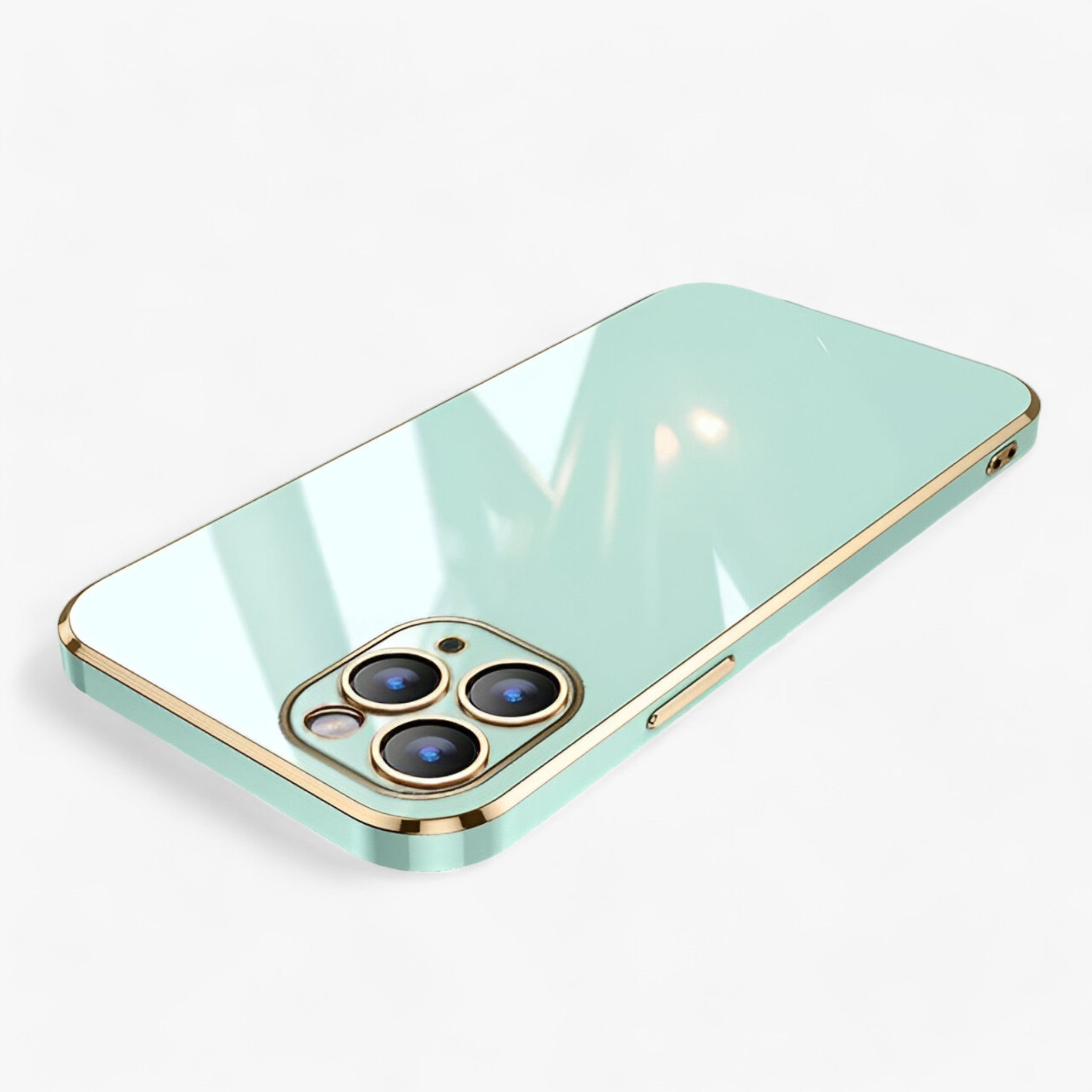 Anais | Custodia per telefono con filo dorato: elegante e protettiva per iPhone Serie - Verde menta - Cell Phone Pocket Fashion Phone Case iPhone 11 iPhone 12 12 iPhone 13 iPhone 14 iPhone case Luxe iPhone Case - Concept Palermo