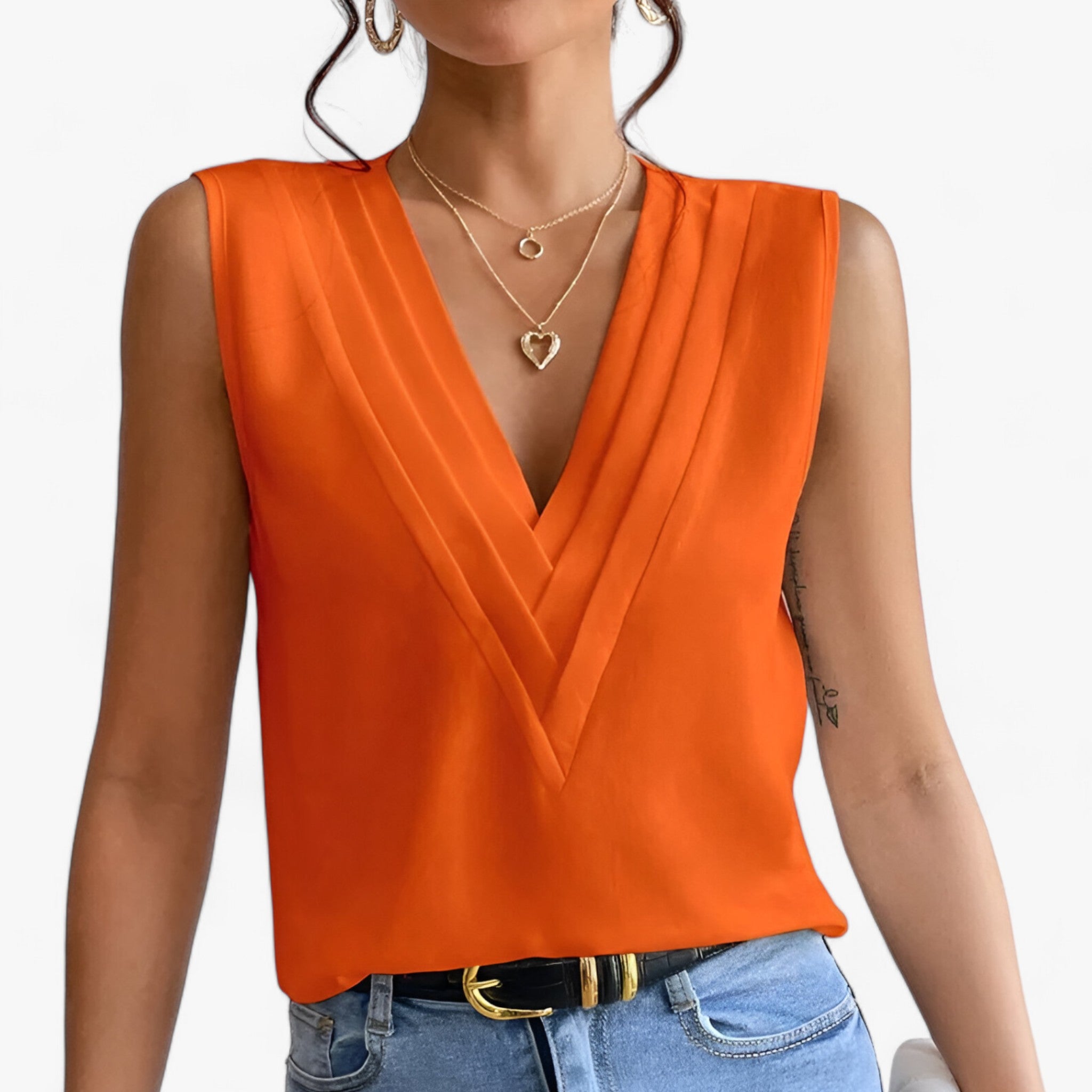 Lieselotte | Camicetta senza maniche - Per uno stile comodo e casual - Arancione - Top woman Tops women - Concept Palermo