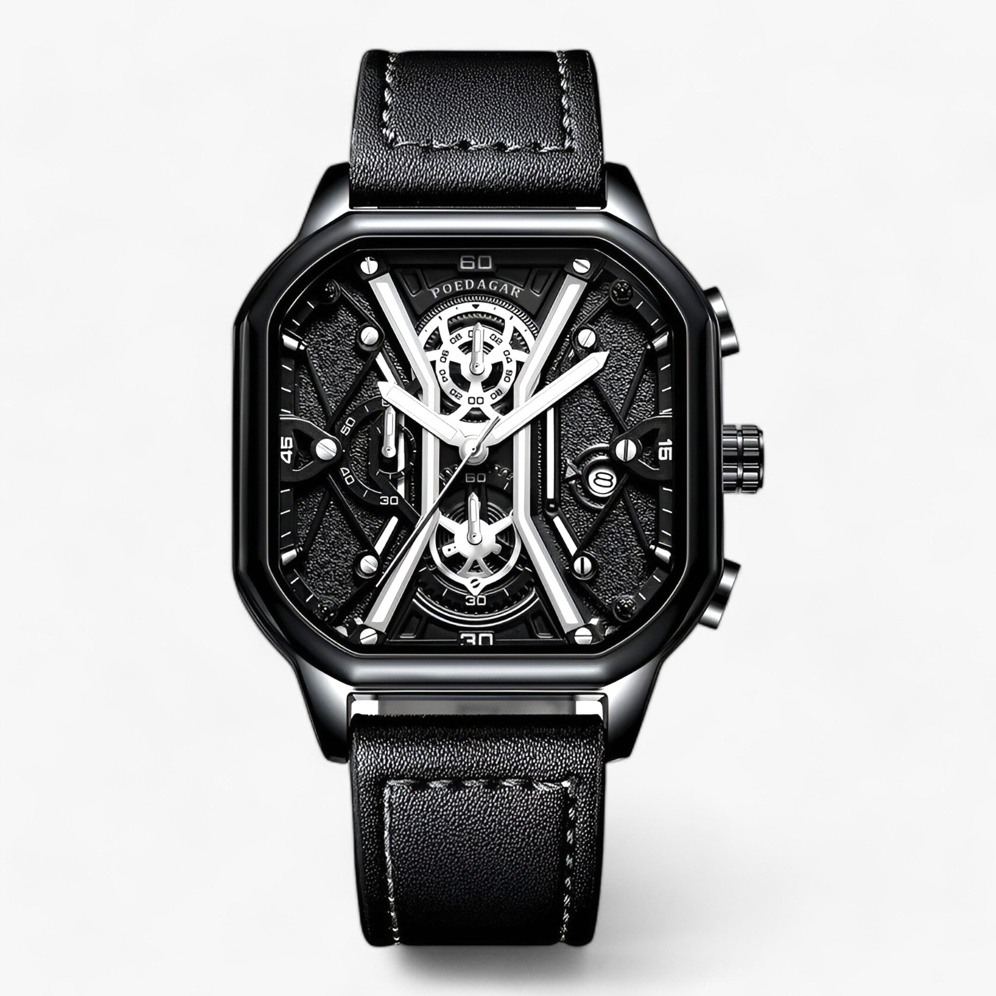 STJERNE | Orologio Cronografo Senza Tempo – Perfetta Combinazione di Eleganza e Precisione - Argento Nero L - men - Concept Palermo