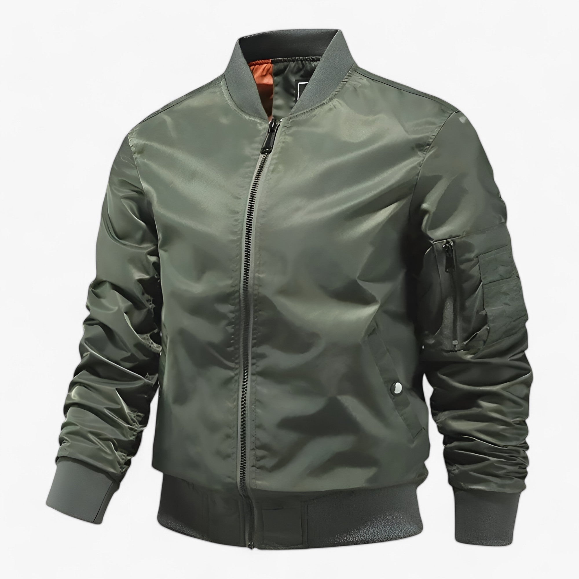 Giacca da pilota Aero | Uomo - Giacca da volo con colletto rialzato Unicolore - Verde oliva - jacket jacket for men Jackets & Coats Outerwear & Jackets winter jacket Winter jacket men - Concept Palermo