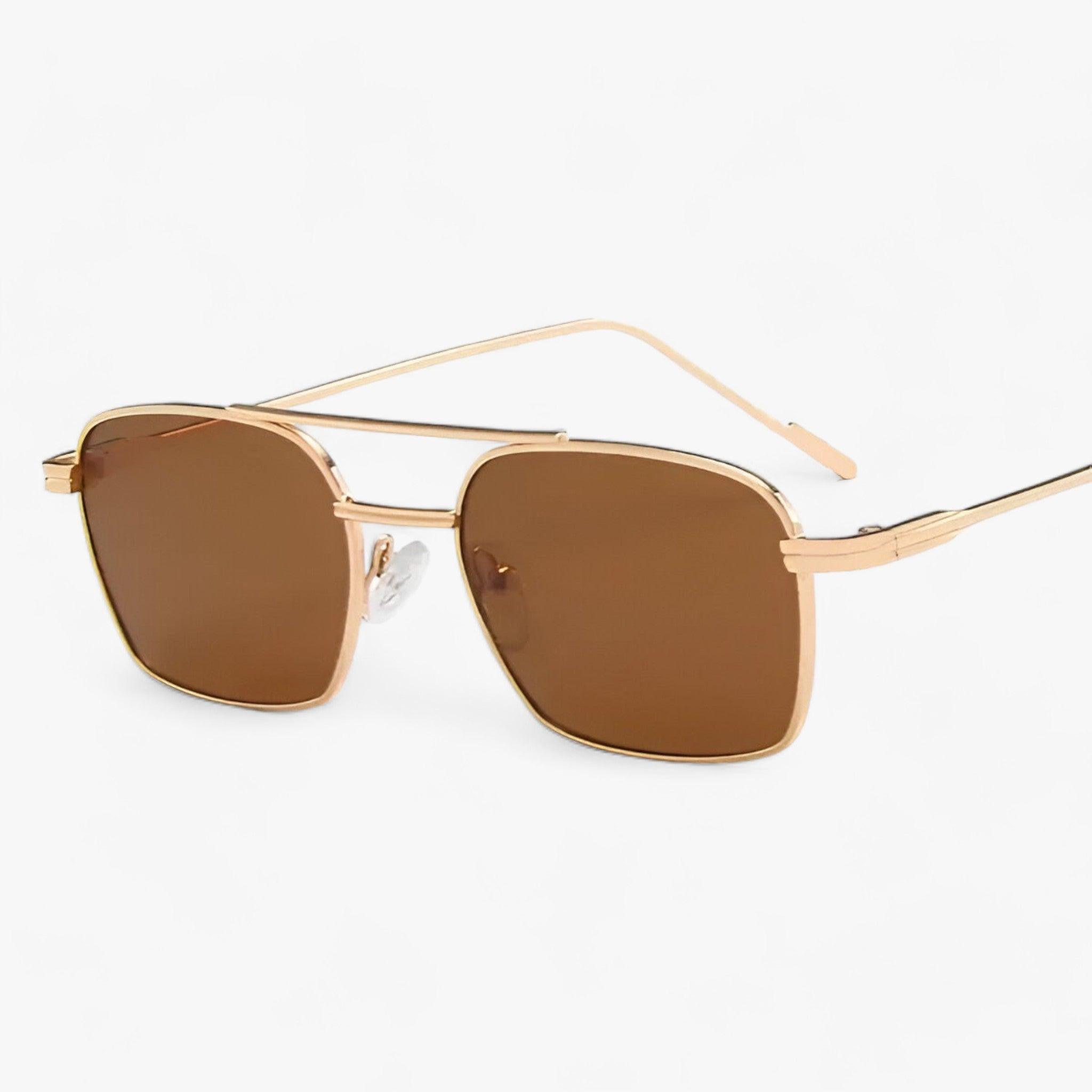 Retro | Occhiali da sole vintage in metallo: ideali per proteggere gli occhi - Tè dorato - ADULT ALLOY EYEWEAR Mainland China NONE Polycarbonate Rectangle Sunglasses WOMEN - Concept Palermo