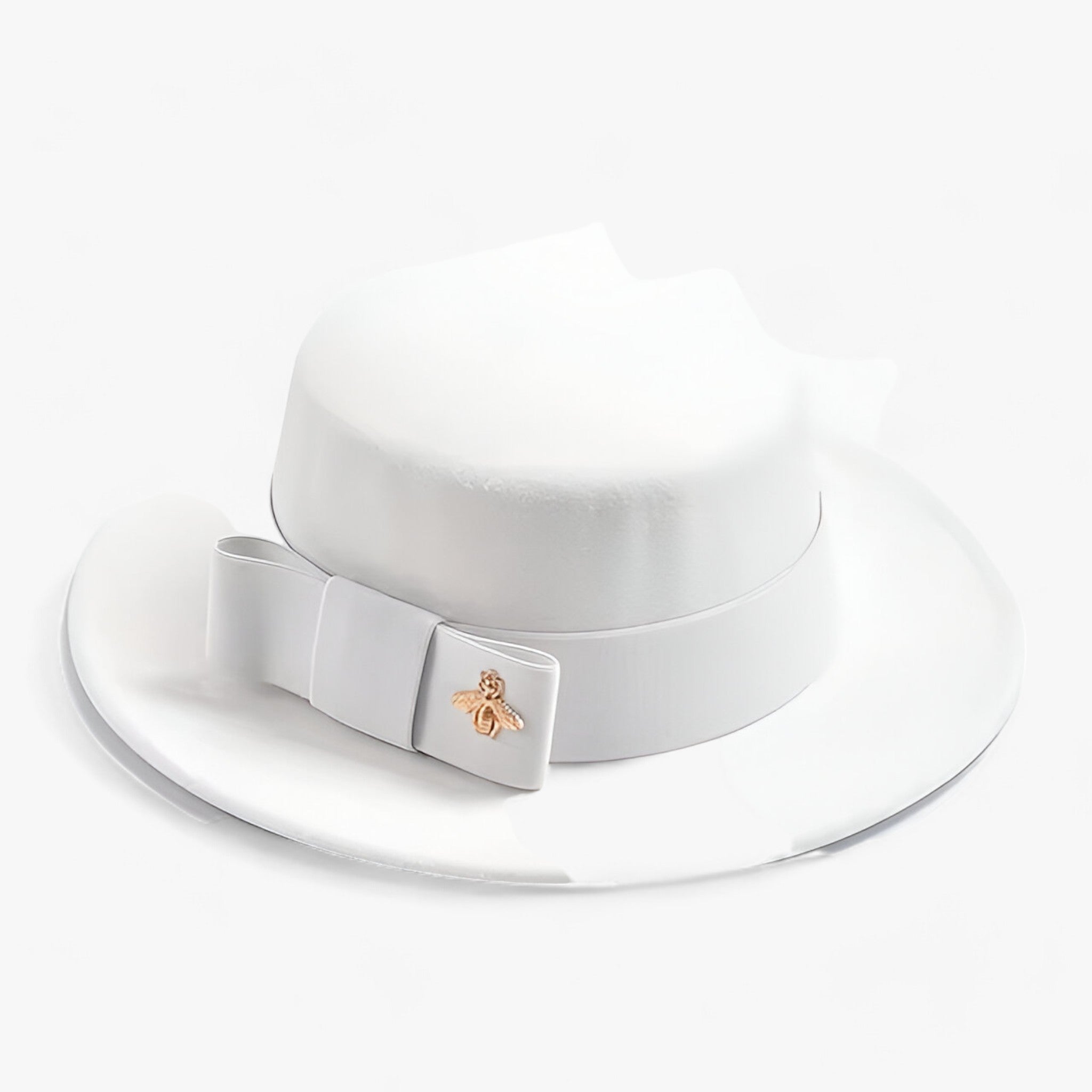 Ambra | Cappello Fedora da donna: elegante e alla moda per le occasioni formali - Bianco 01 - beach hat bucket hats floppy hat Hat Hat for girls straw hat summer hat sun hat Sun Hats wide brim hat women hat - Concept Palermo