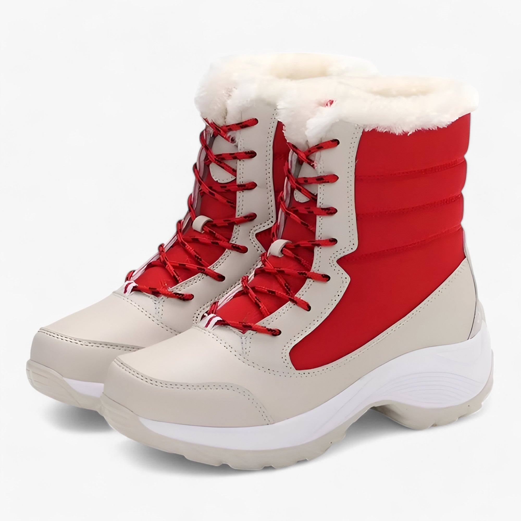 Sofia | Stivali ortopedici in pelliccia sintetica - Stivali invernali impermeabili e riscaldanti - Rosso - shoes shoes for women Shoes women - Concept Palermo