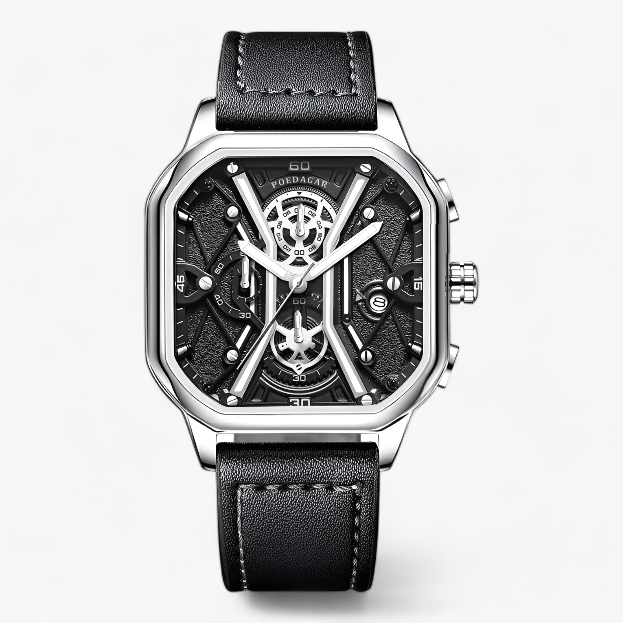 STJERNE | Orologio Cronografo Senza Tempo – Perfetta Combinazione di Eleganza e Precisione - Argento Bianco L - men - Concept Palermo
