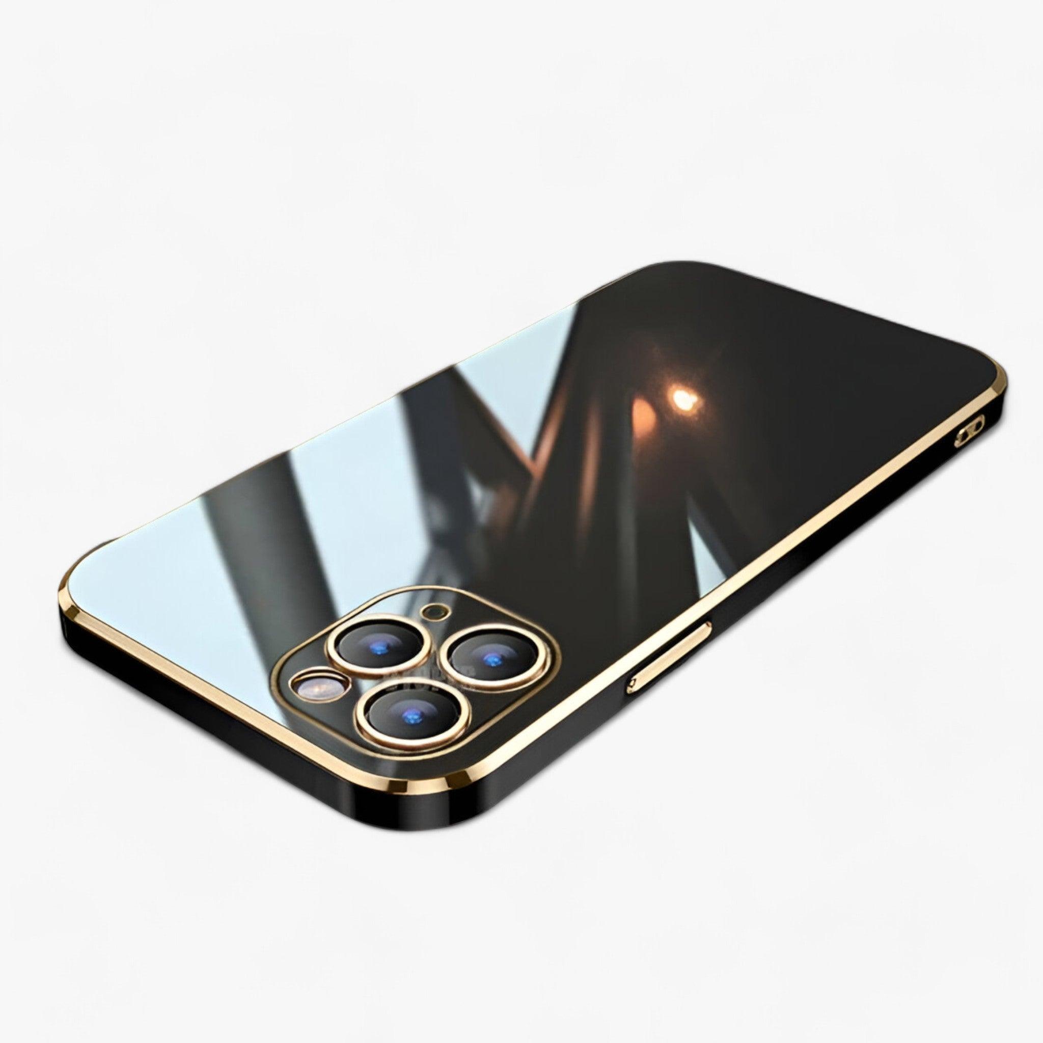 Anais | Custodia per telefono con filo dorato: elegante e protettiva per iPhone Serie - Colore nero - Cell Phone Pocket Fashion Phone Case iPhone 11 iPhone 12 12 iPhone 13 iPhone 14 iPhone case Luxe iPhone Case - Concept Palermo