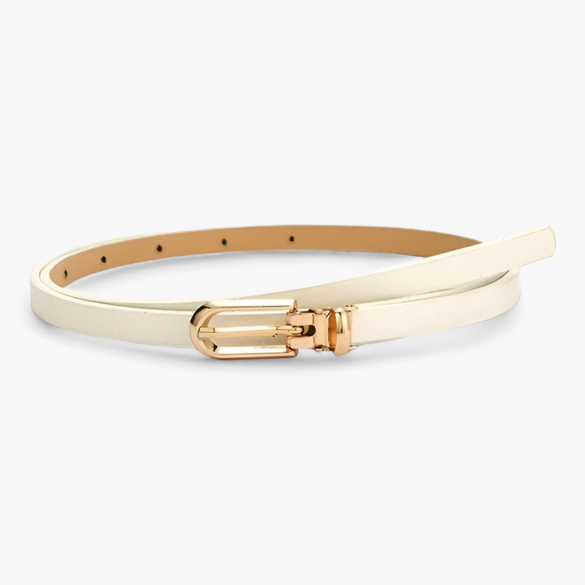 VIVACE | Cintura sottile: accessorio alla moda versatile - Bianco 105CM - 1 ADULT Belts China (mainland) fashion Faux Leather Mainland China ny14 PU Solid WOMEN Zhejiang - Concept Palermo