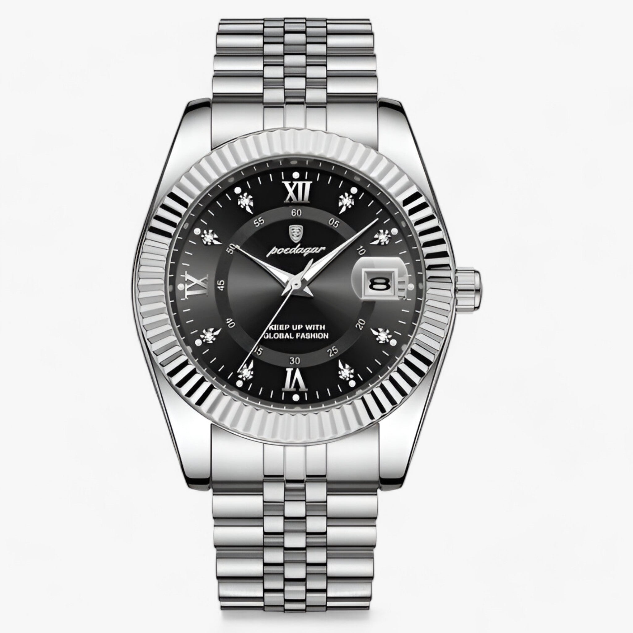 Everest | Elegante orologio da uomo al quarzo in acciaio inossidabile - Argento Nero - quartz wristwatches Smart Watches Smartwatch watch watches WATCHES FOR MEN Wristwatch - Concept Palermo