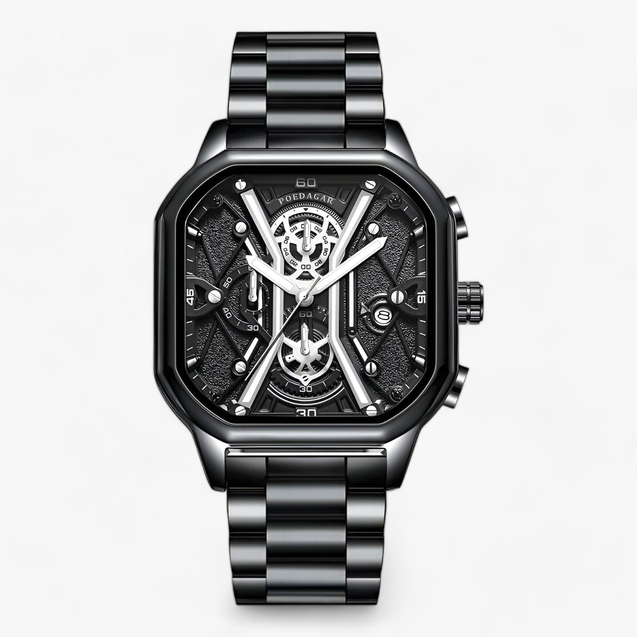 STJERNE | Orologio Cronografo Senza Tempo – Perfetta Combinazione di Eleganza e Precisione - Argento Nero S - men - Concept Palermo