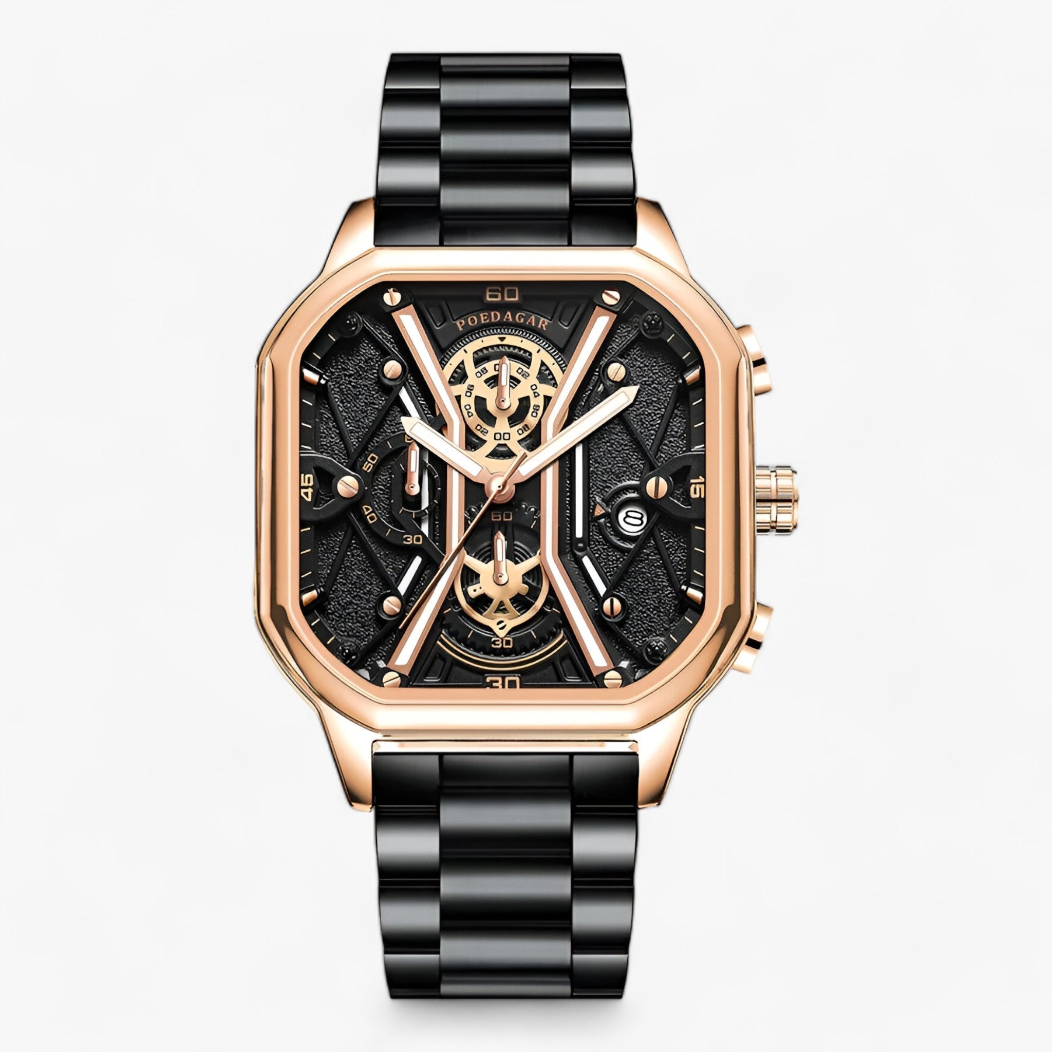 STJERNE | Orologio Cronografo Senza Tempo – Perfetta Combinazione di Eleganza e Precisione - Nero Rosa S - men - Concept Palermo
