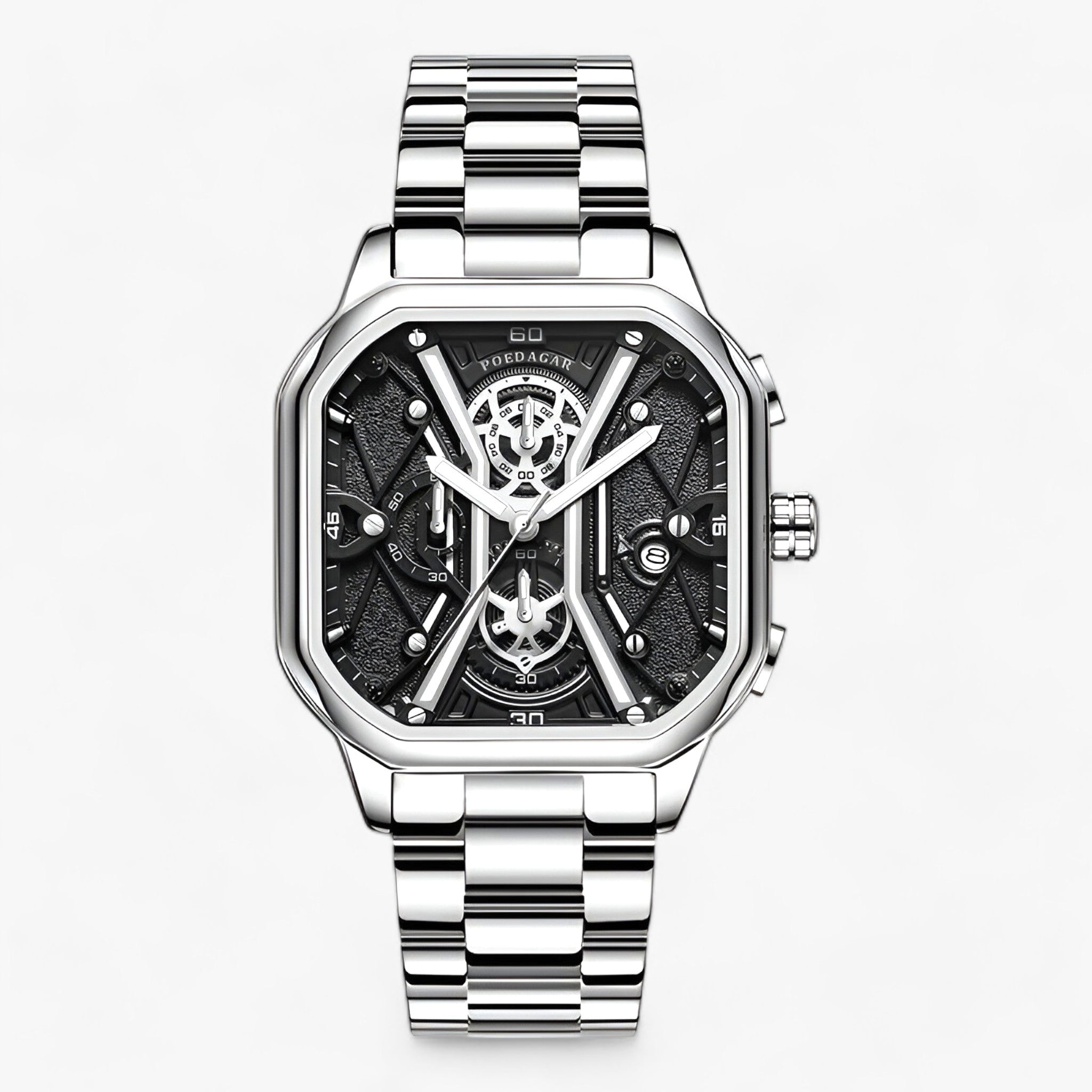 STJERNE | Orologio Cronografo Senza Tempo – Perfetta Combinazione di Eleganza e Precisione - Argento Bianco S - men - Concept Palermo