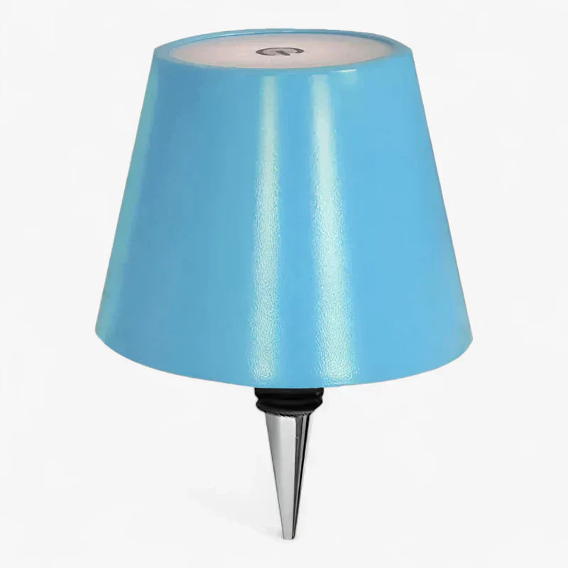 Vino | Lampada LED wireless a forma di bottiglia di vino - Illuminazione decorativa portatile e ricaricabile - Blu A - lamps Table Lamps - Concept Palermo