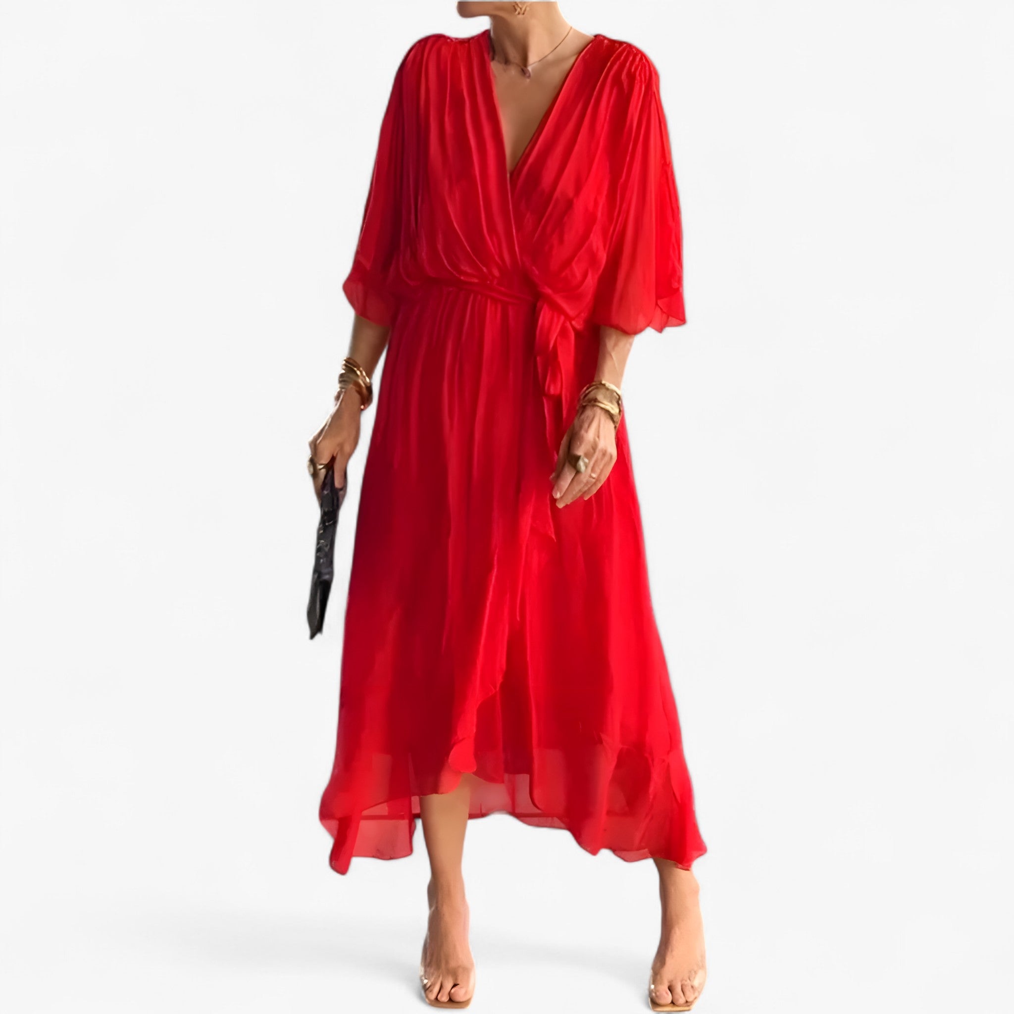Aliyah | Abito da donna in chiffon - Arancione - - Concept Palermo