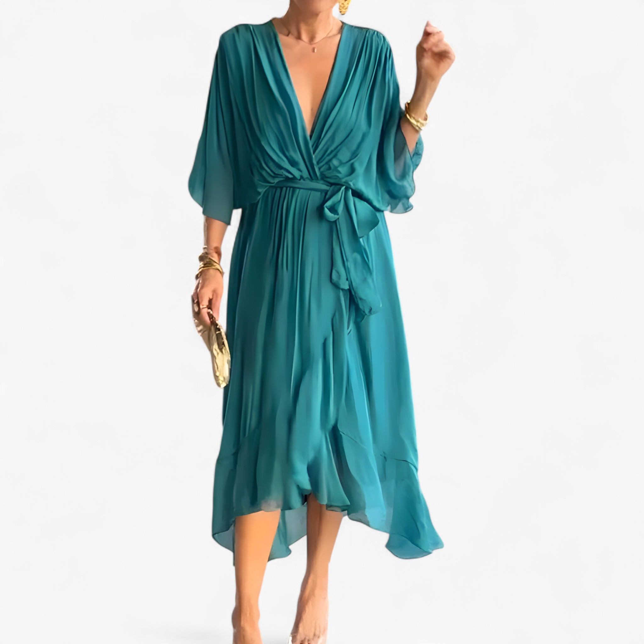 Aliyah | Abito da donna in chiffon - Blu - - Concept Palermo