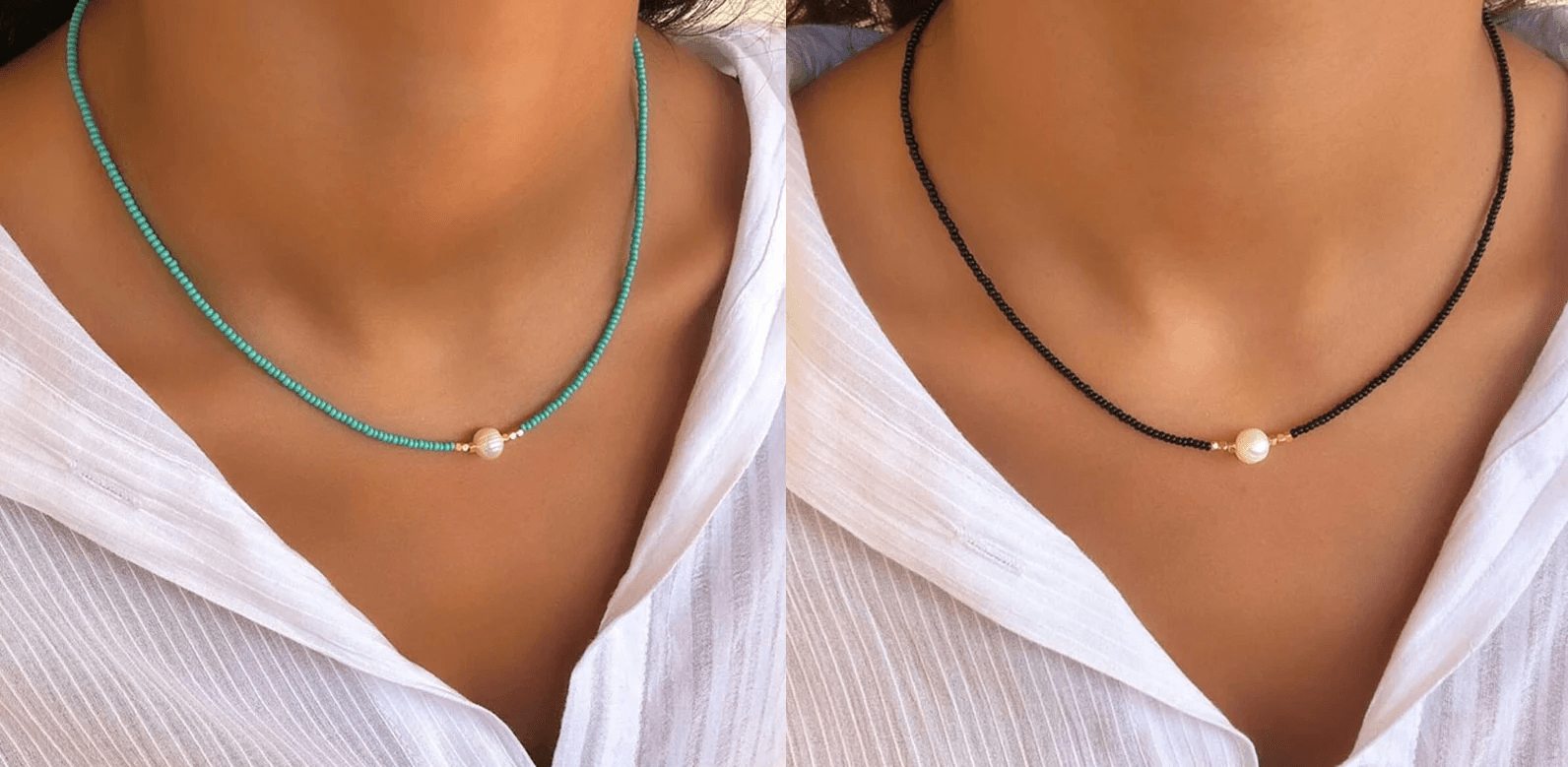 Pocket Pearl™ - Collana con perle naturali 1+1 GRATIS - Turchese + nero (1+1 gratis) - necklace NECKLACES Necklaces for Women woman - Concept Palermo