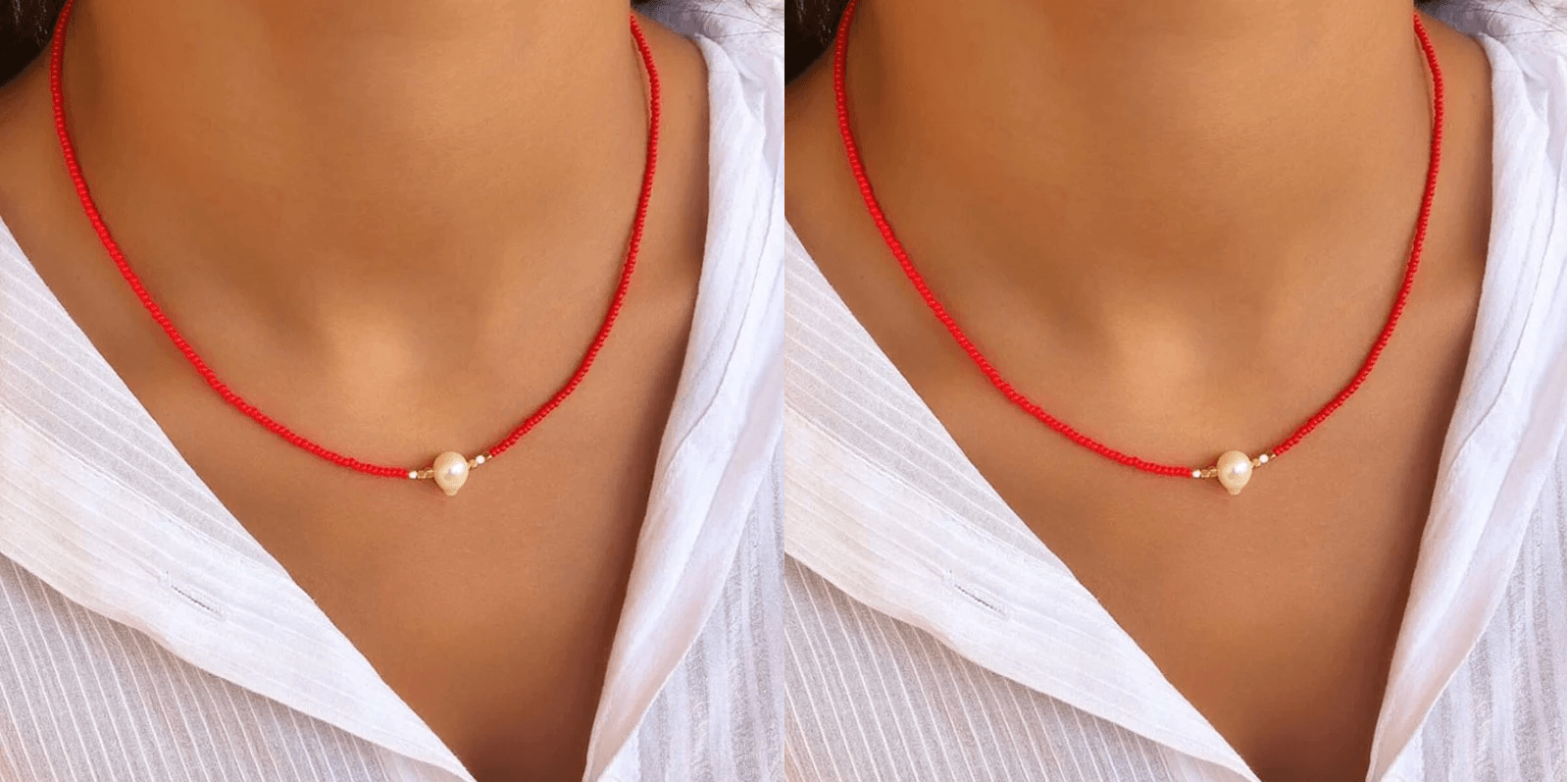 Pocket Pearl™ - Collana con perle naturali 1+1 GRATIS - Rosso + rosso (1+1 gratis) - necklace NECKLACES Necklaces for Women woman - Concept Palermo