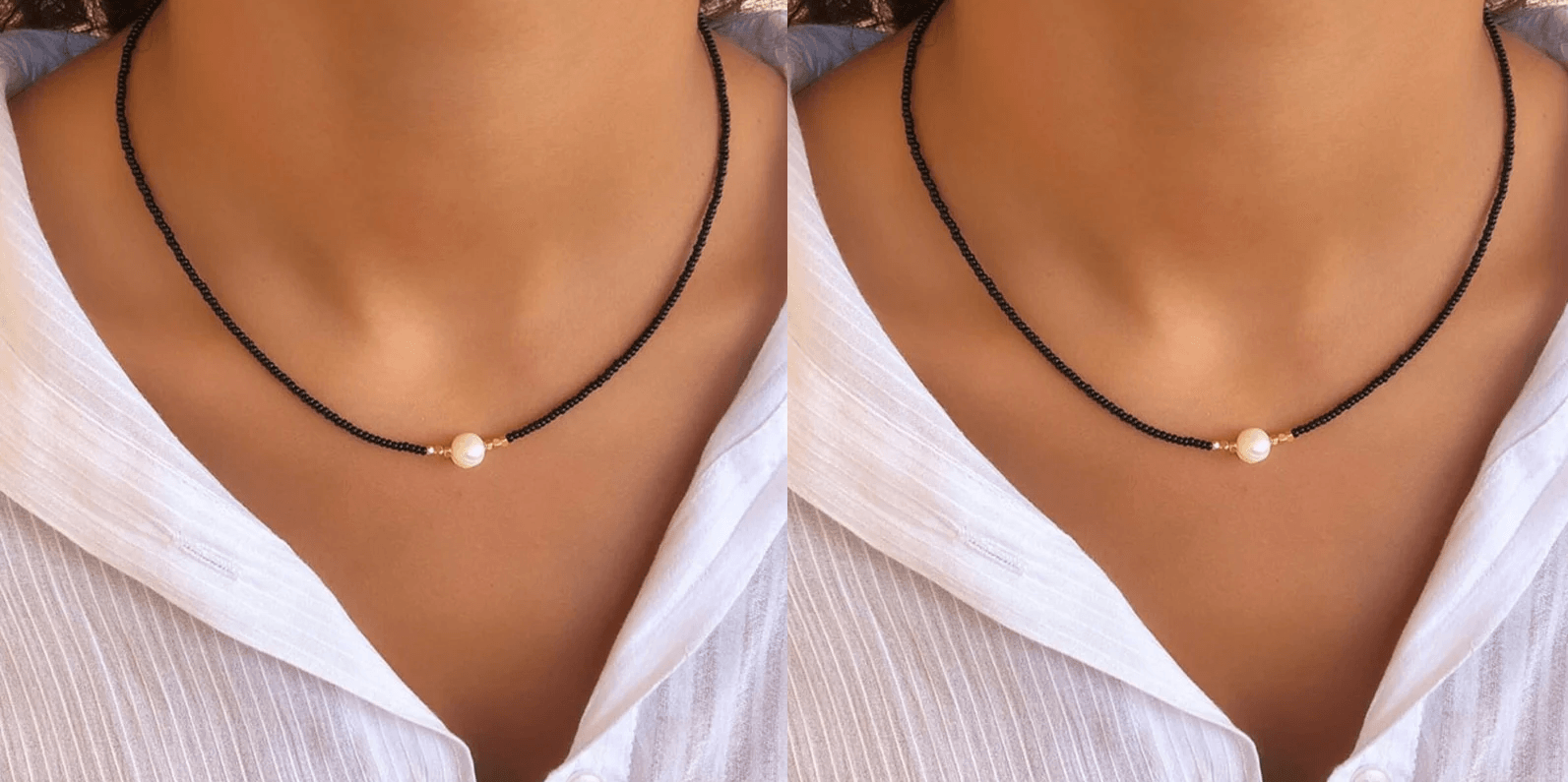Pocket Pearl™ - Collana con perle naturali 1+1 GRATIS - Nero + Nero (1+1 gratis) - necklace NECKLACES Necklaces for Women woman - Concept Palermo