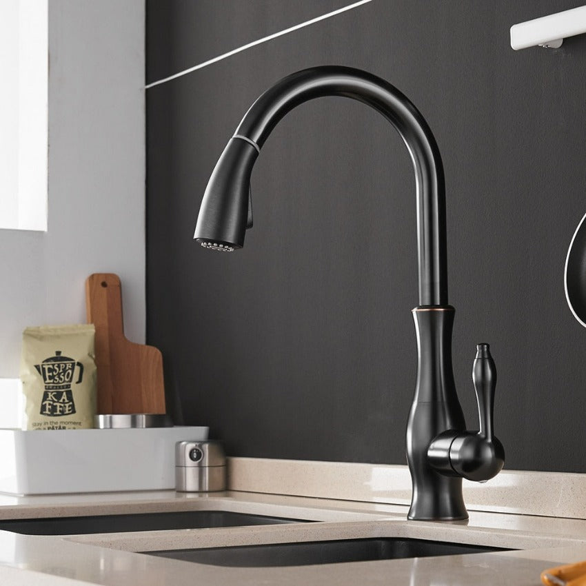 Selkie - Rubinetto da cucina a scomparsa - Nero - elegant faucets Faucets Kitchen Kitchen Faucets kitchen tap Retractable faucet - Concept Palermo
