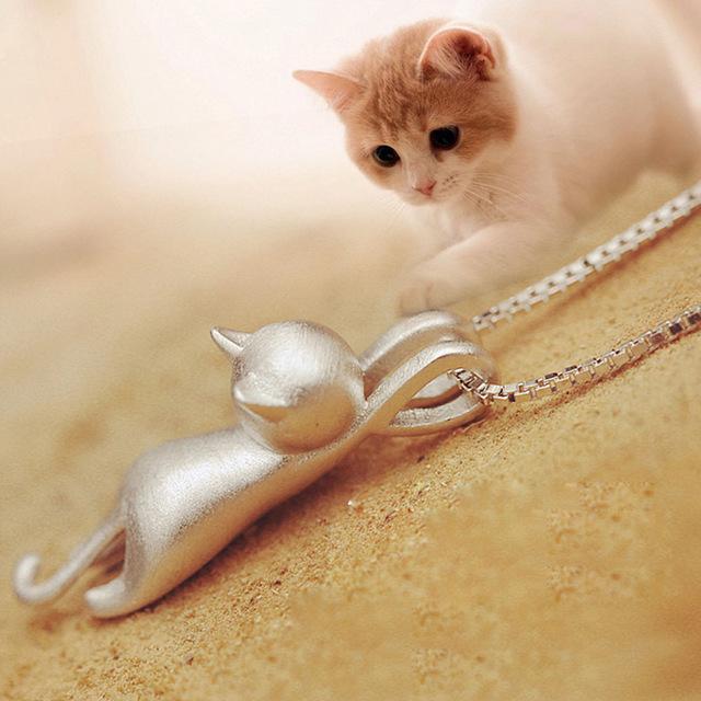 Collana bellissima con ciondolo a forma di gatto - Acciaio inossidabile lucido - NECKLACES Necklaces for Women - Concept Palermo