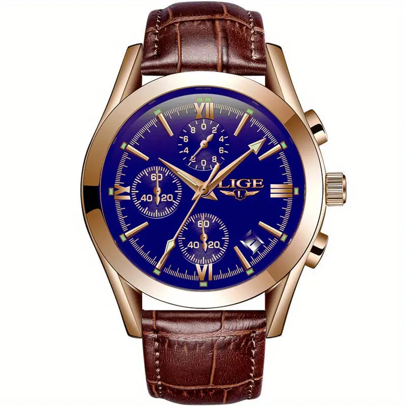 QuartzWatch™ - Orologio militare di lusso - Oro rosa blu - watches WATCHES FOR MEN - Concept Palermo