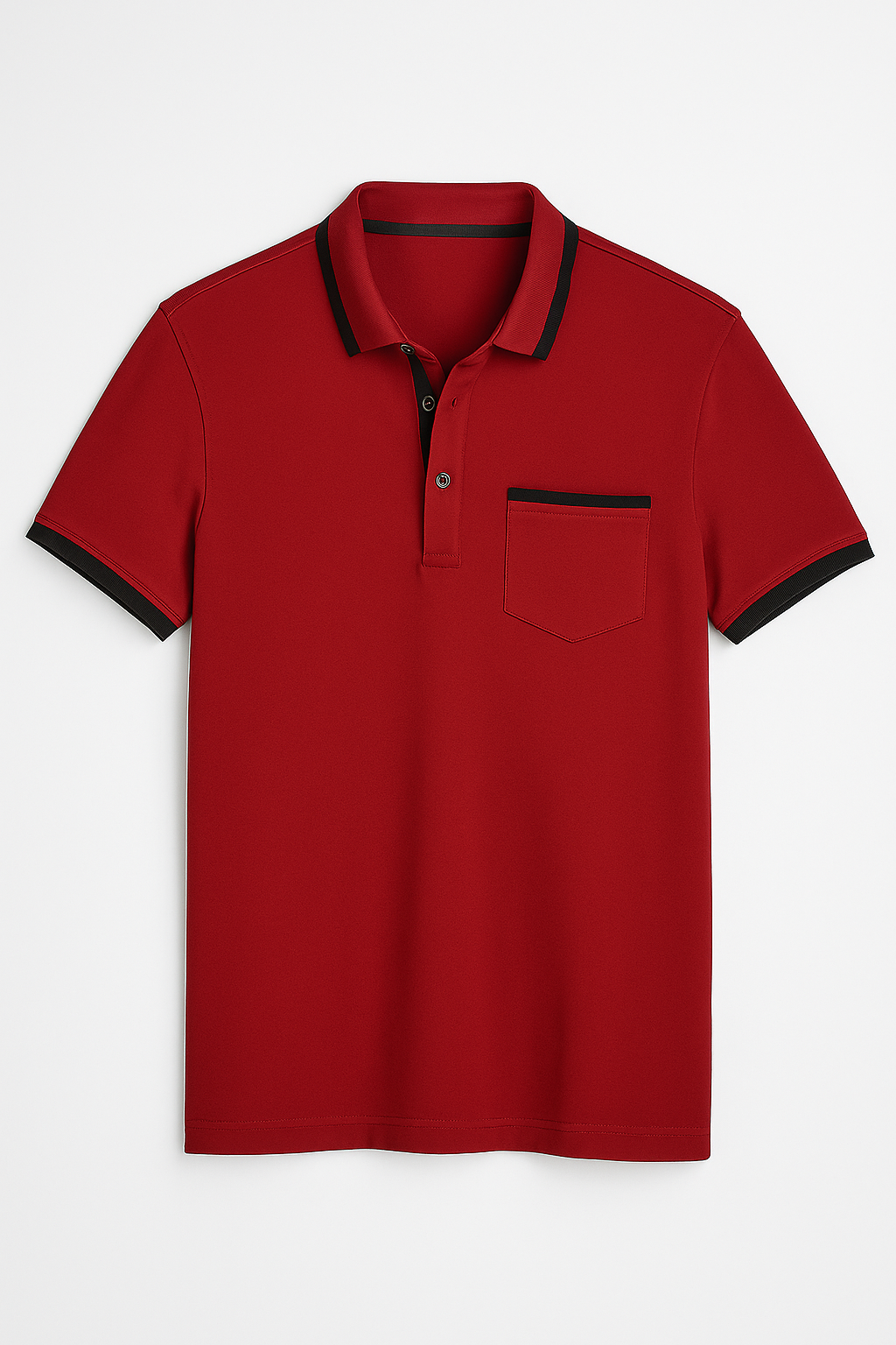 Rue | Polo elegante da uomo con dettagli a contrasto - Rosso - men Polo - Concept Palermo