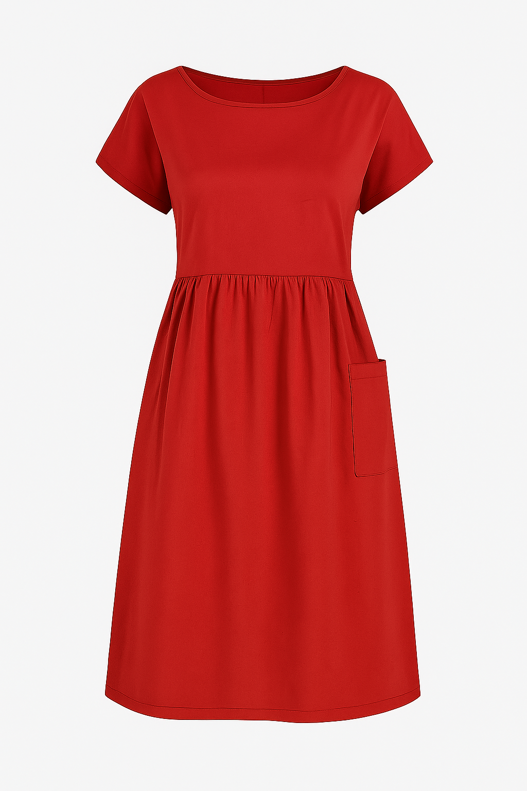 Eustasia | Vestito estivo casual con tasche - Rosso - cute summer dress Dresses female dress - Concept Palermo