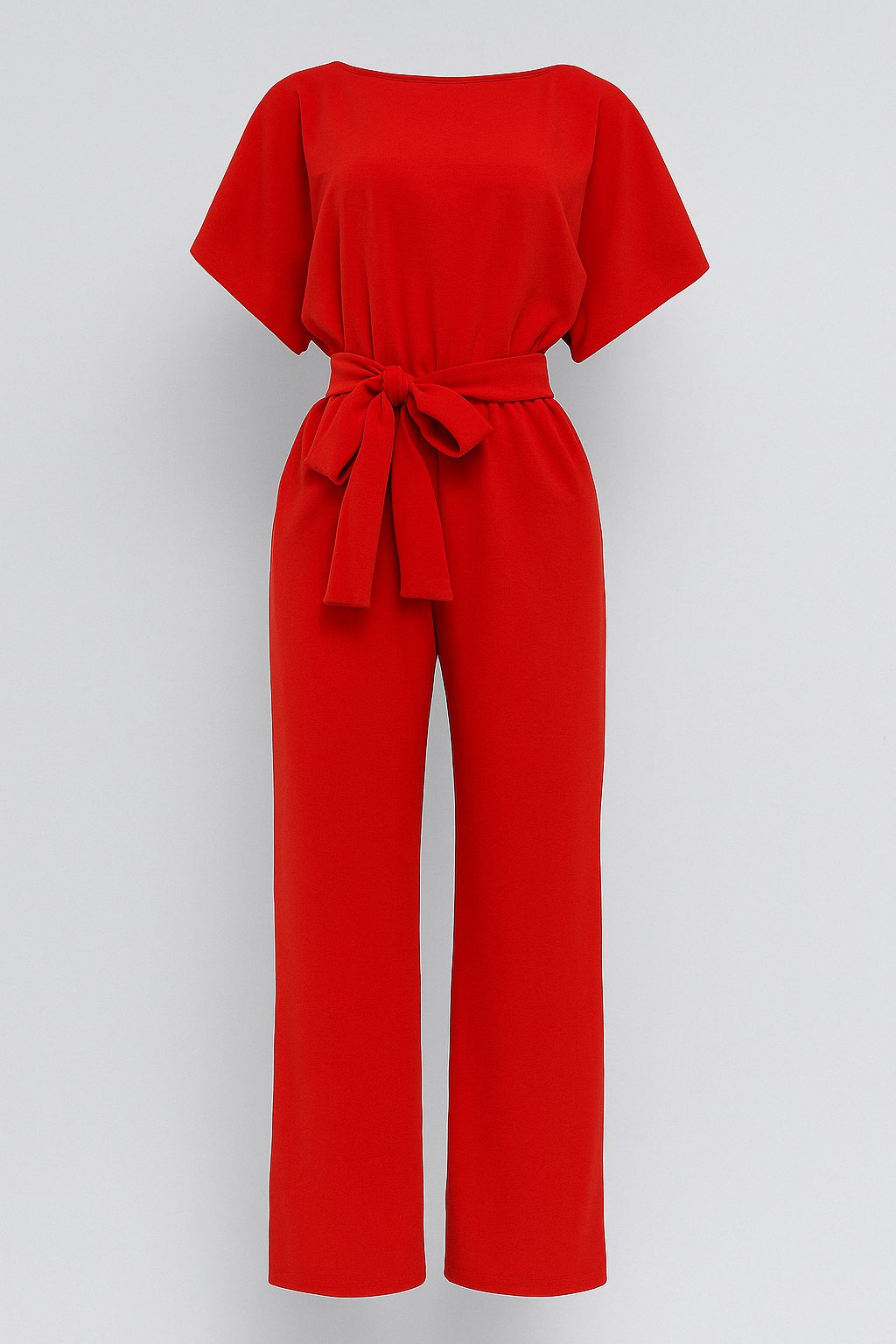 Wolff | Tuta elegante da donna con pantalone aderente e maniche fluide - Rosso - simple-and-stylish-jumpsuit-ai - Concept Palermo