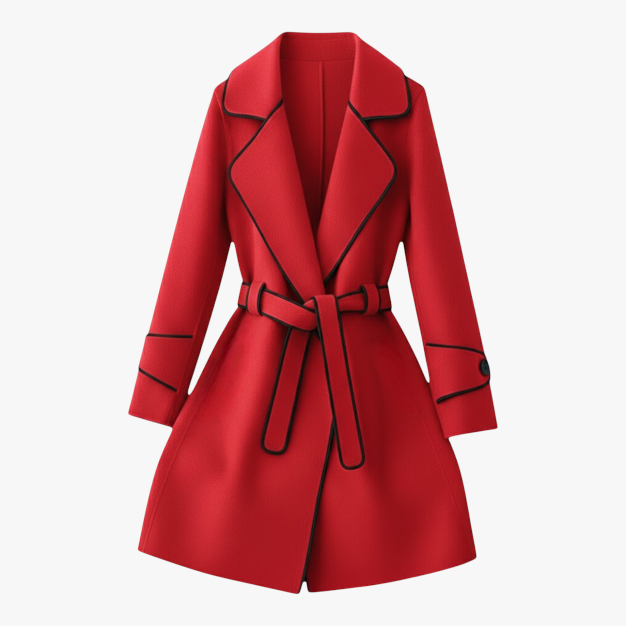 Lily | Giacca Invernale Donna Elegante con Cintura - Rosso - capispalla cappotti autunno inverno cappotti con cintura cardigan giacche da donna giacche eleganti moda femminile soprabito elegante - Concept Palermo