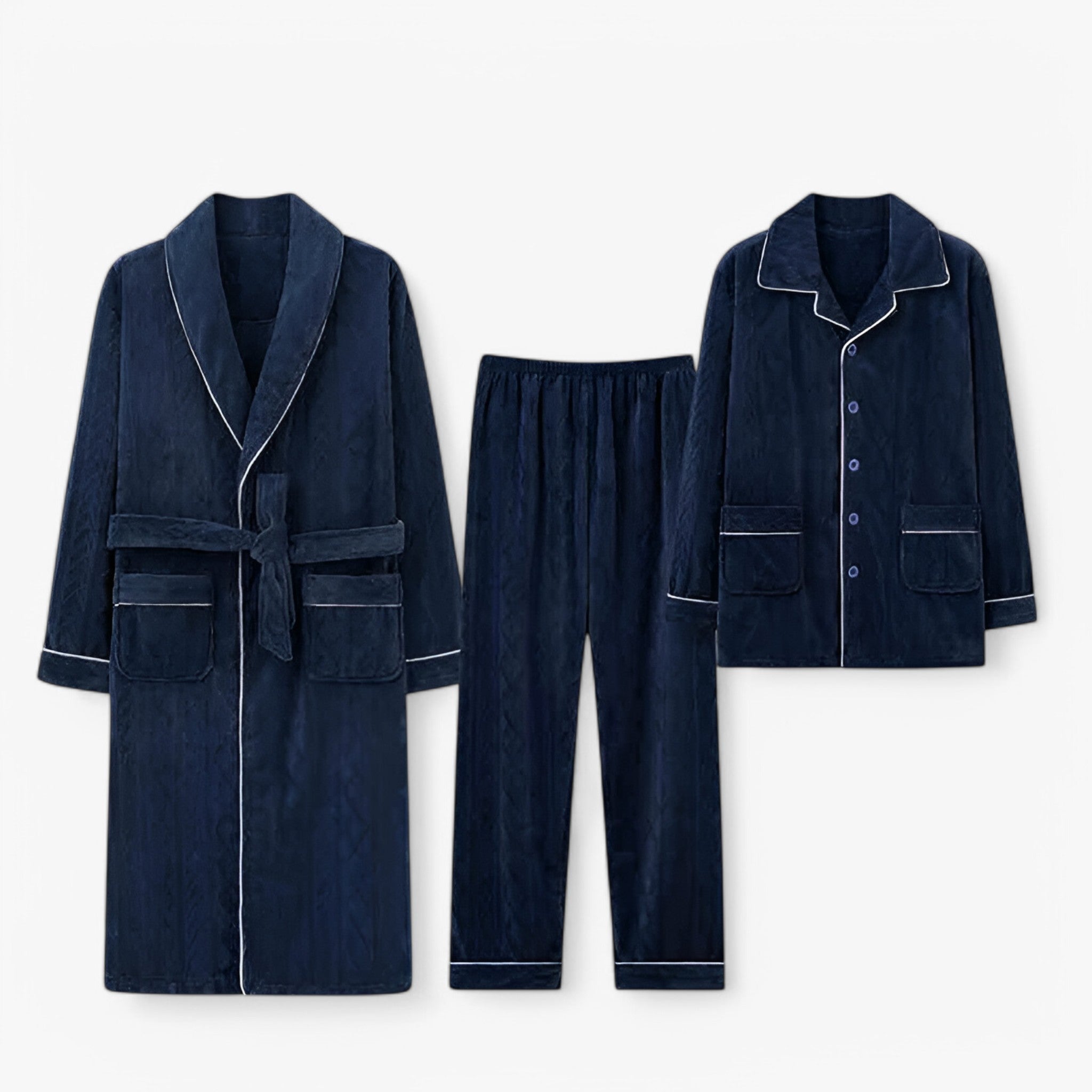Isabella | Completo Loungewear in Velluto - Blu scuro - - Concept Palermo