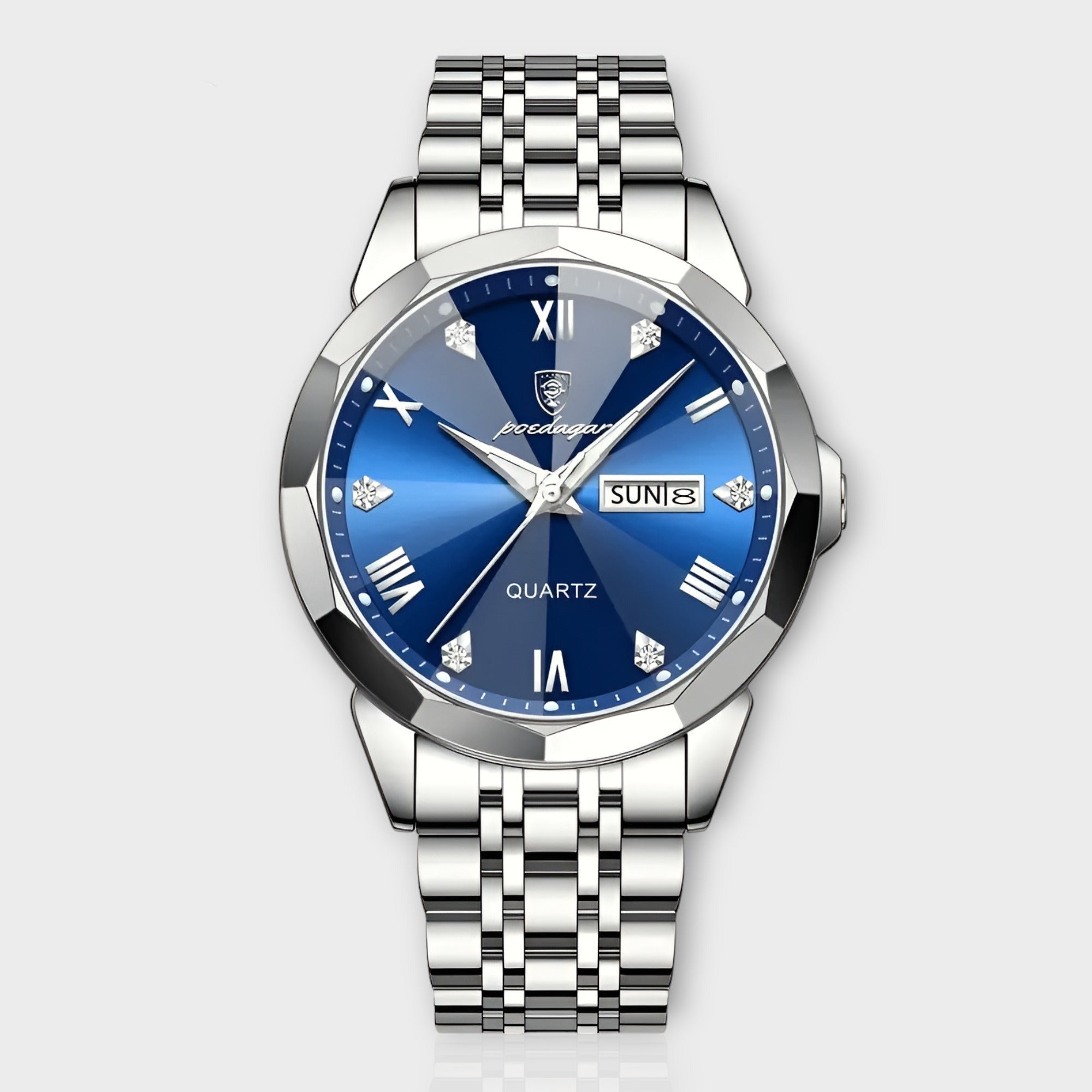 Rhombus™ - Elegante Orologio da Uomo Luksus - Argento Blu - Old (Google) old_google - Concept Palermo