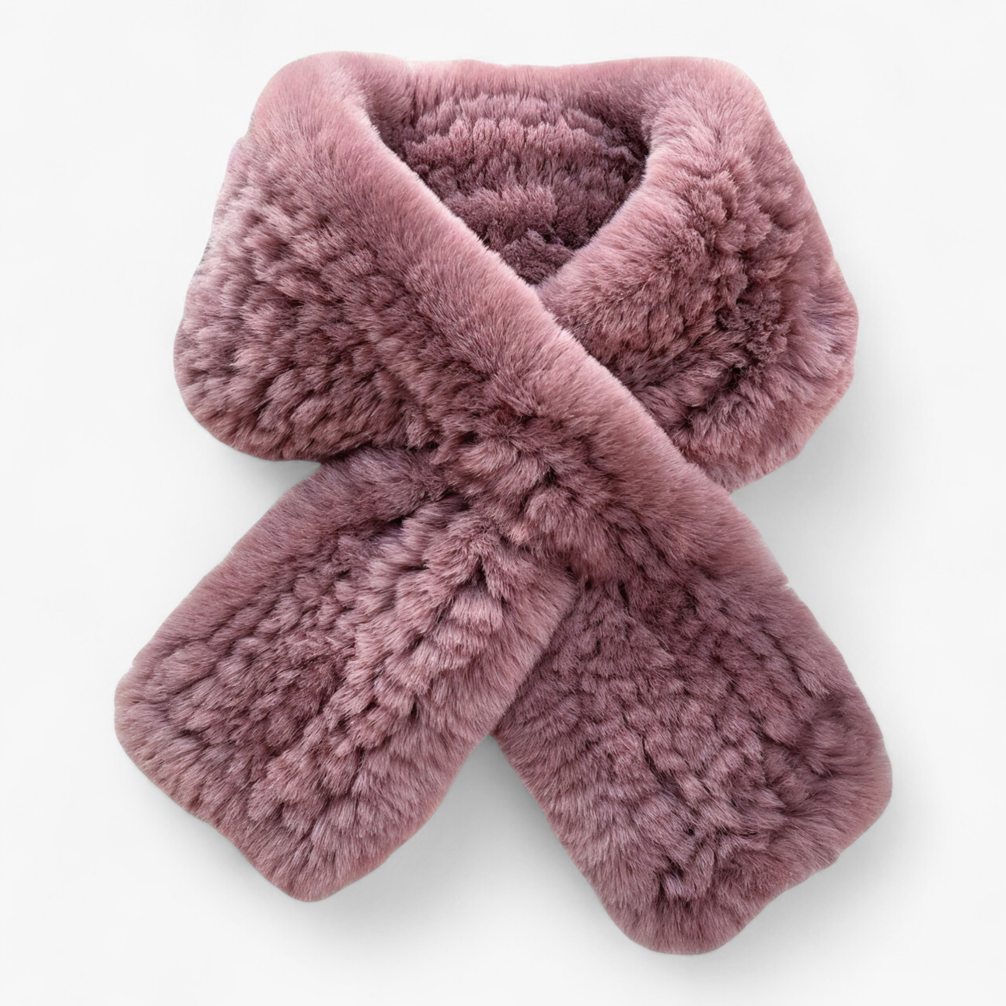 Arabella | Sciarpa di Pelliccia per Donne Elegante - Rosa Lunghezza 88cm - accessorio elegante moda invernale pelliccia di coniglio rex sciarpa calda sciarpa corta sciarpa di lusso sciarpa di pelliccia sciarpa invernale sciarpa naturale - Concept Palermo