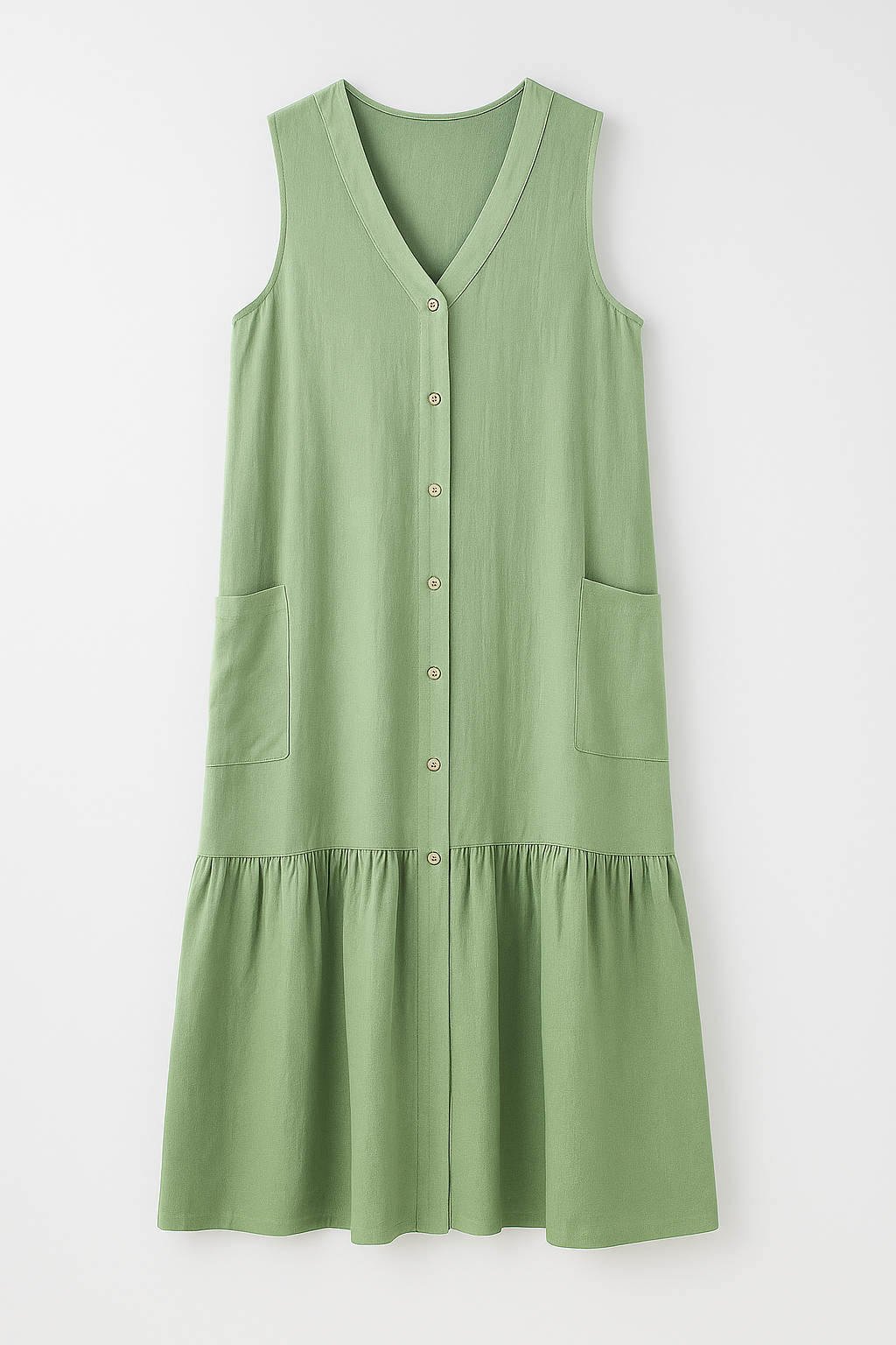 Royce | Abito da spiaggia senza maniche in tessuto fluido - Verde - cute summer dress fashion fashion style: summer Frauen Kleider SUMMER summer dress - Concept Palermo