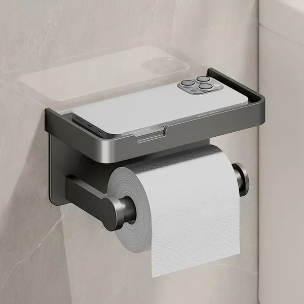 Porta rotolo di carta igienica multifunzionale Luxe Hold - Argento - - Concept Palermo