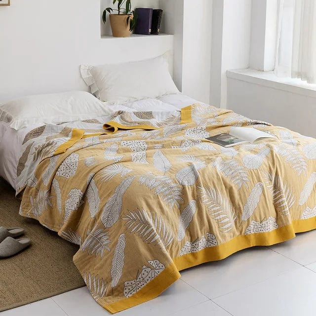 Sloane™ Copripiumino morbido e lavorato a maglia - Fiori Giallo-Bianco - Bedding comforter - Concept Palermo