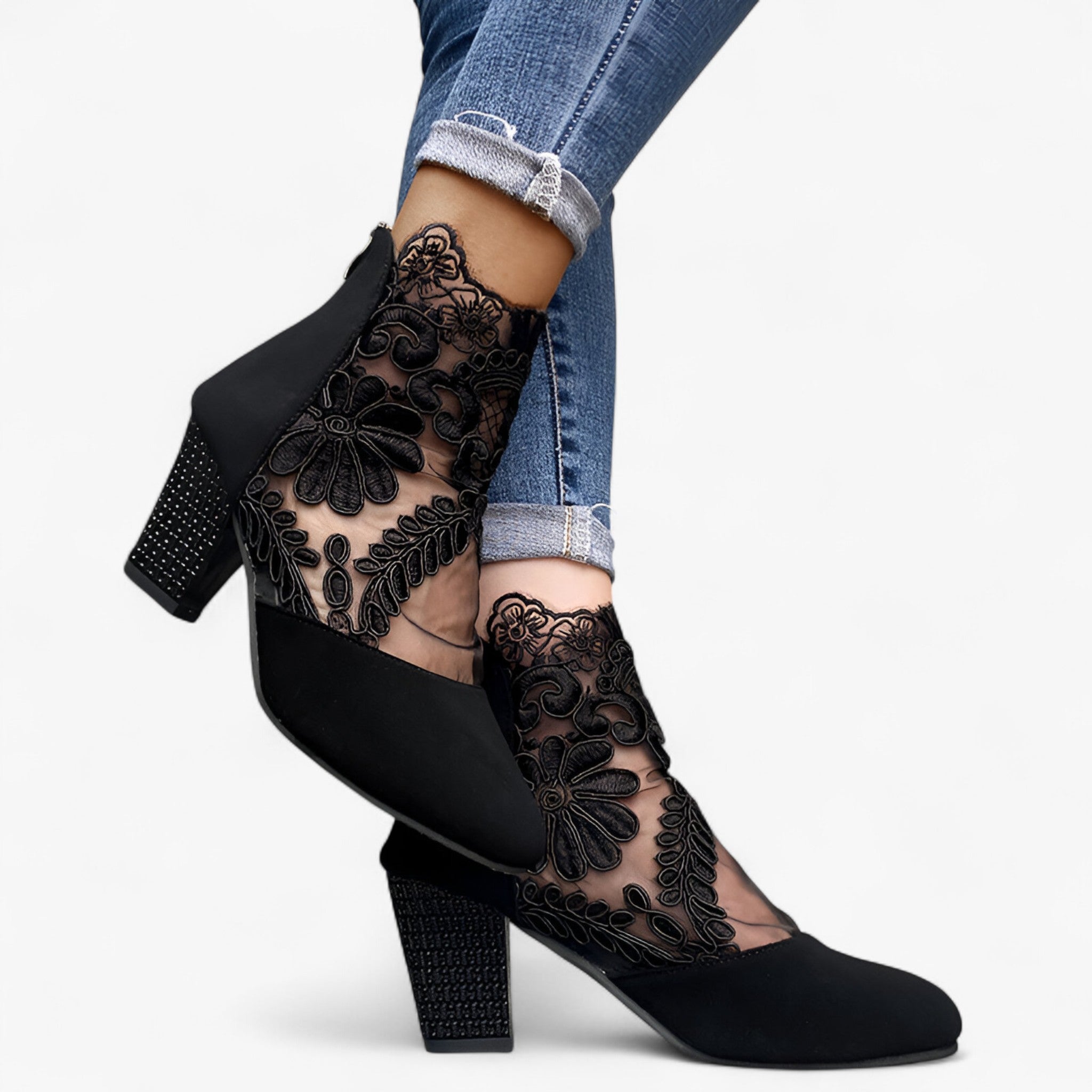 Josefine | Tacchi con rete in pizzo – Eleganza e stile delicato - - - Concept Palermo