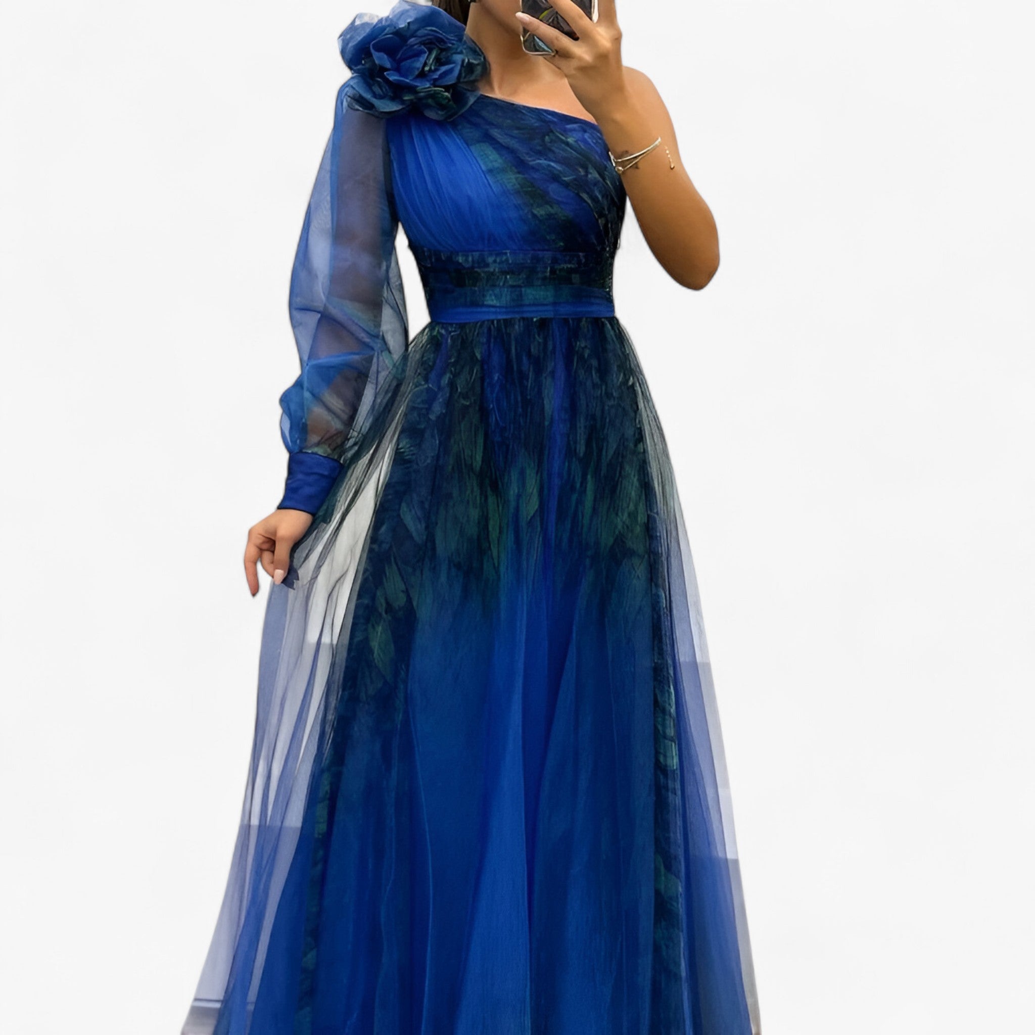 Alma | Maxi abito - Elegante e unico - Blu - - Concept Palermo