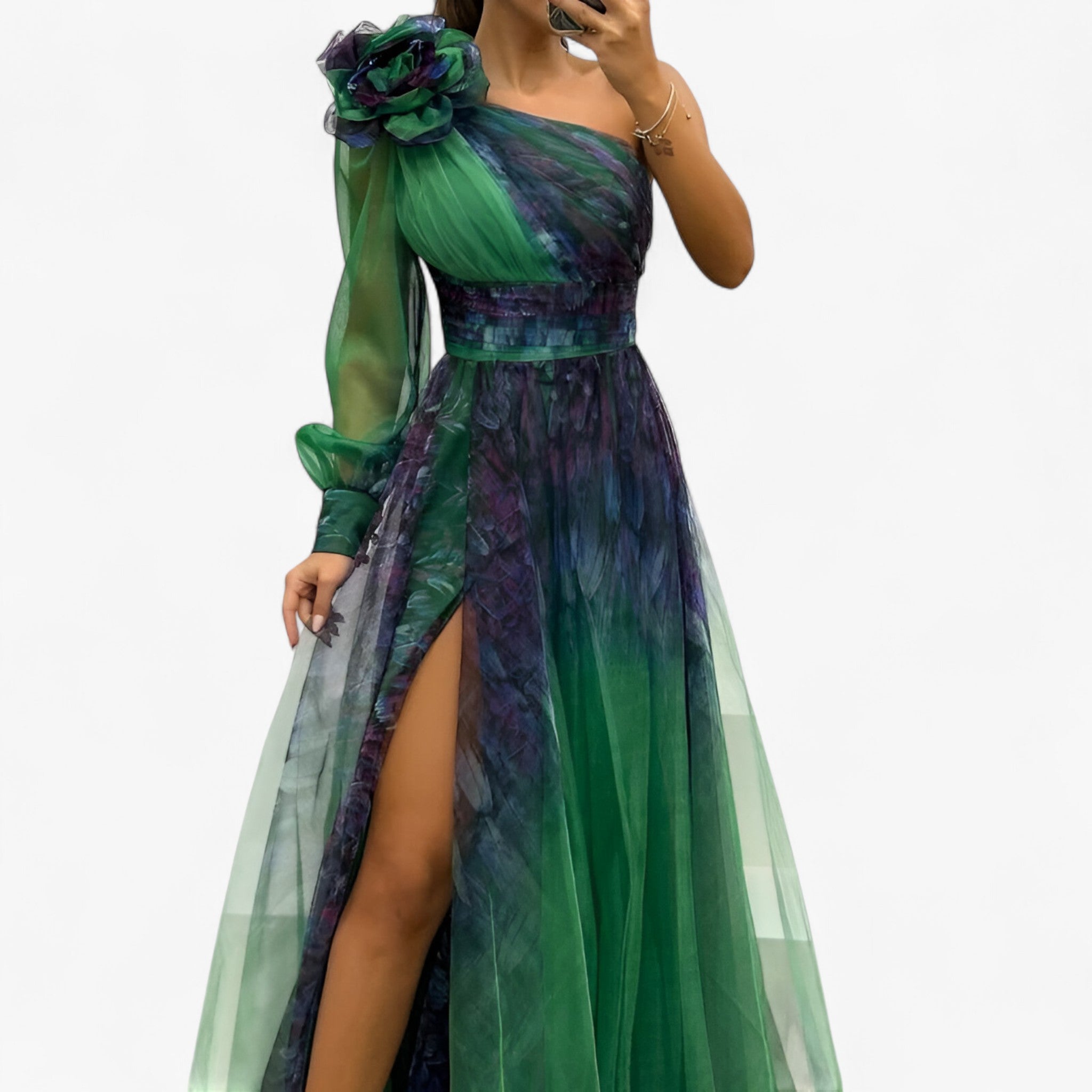 Alma | Maxi abito - Elegante e unico - Verde - - Concept Palermo