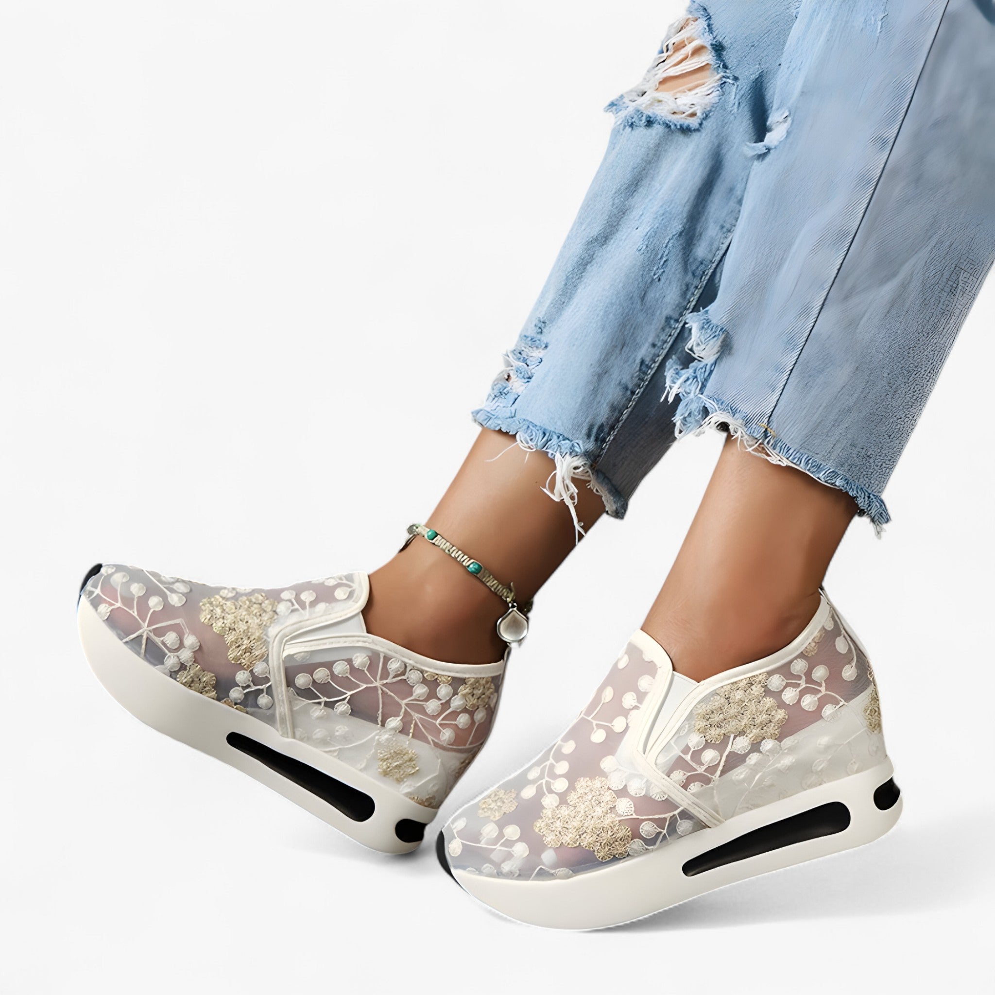 Emma | Scarpe ricamate – Eleganti e comode - Bianco - - Concept Palermo