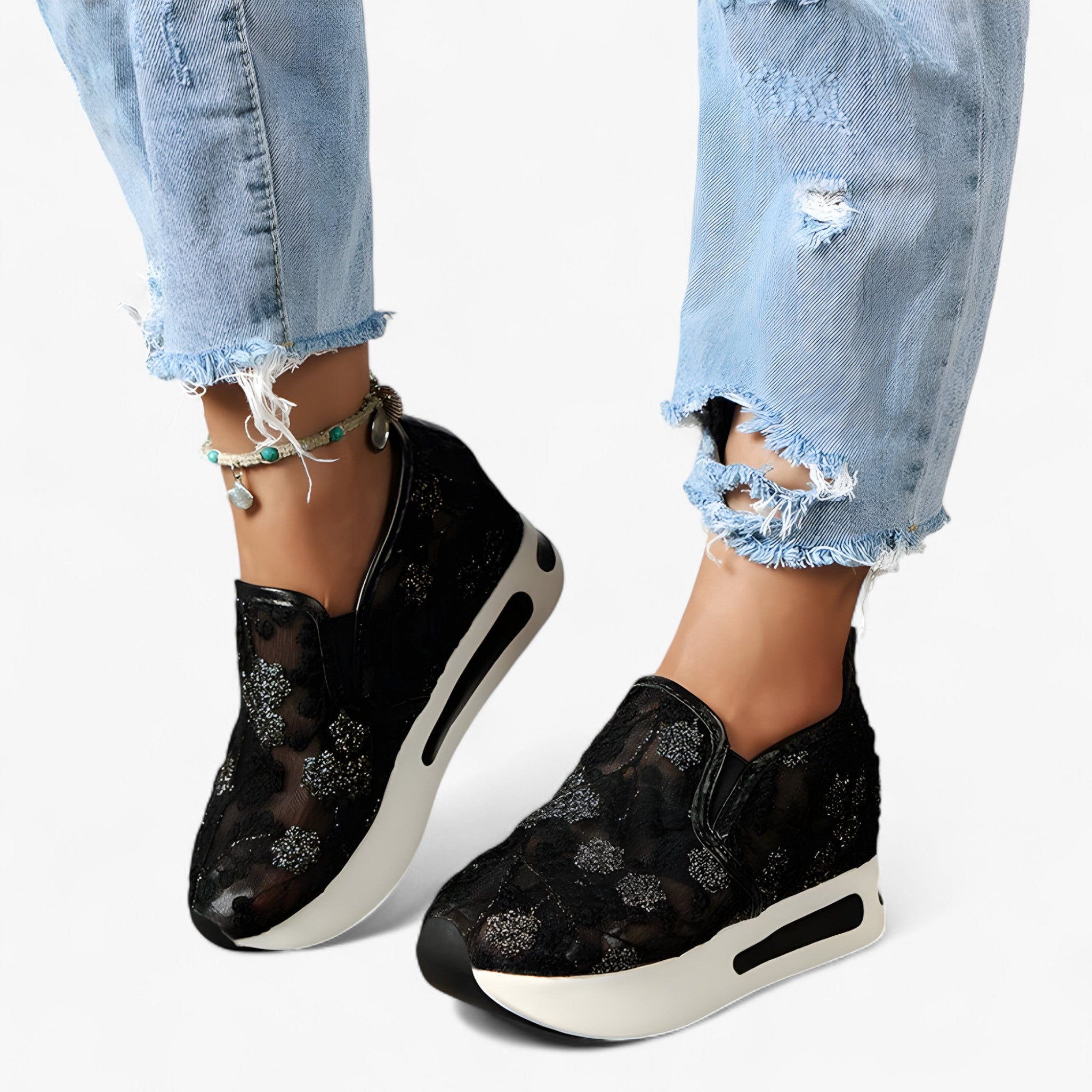 Emma | Scarpe ricamate – Eleganti e comode - Nero - - Concept Palermo