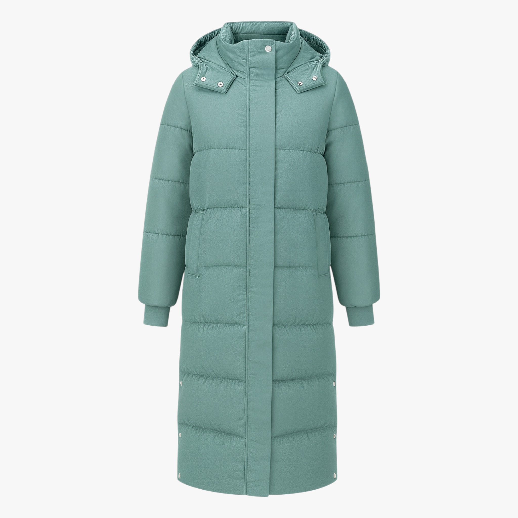 Chiara | Giacca Invernale Donna Lunga con Cappuccio - Verde - cappotto coreano cappotto donna cappotto spesso giacca alla moda giacca autunno inverno giacca calda giacca comoda giacca elegante giacca lunga parka con cappuccio - Concept Palermo