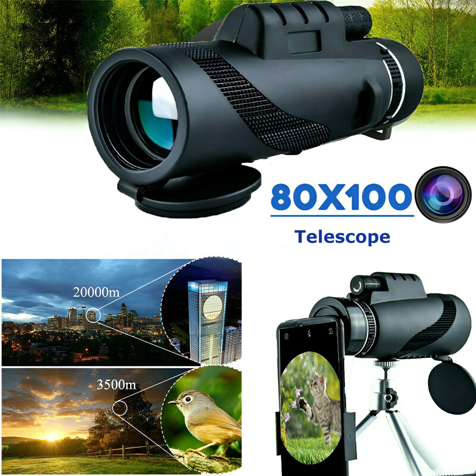 Telescopio PRO+ Potente telescopio per lunghe distanze (set completo del valore di 70 euro) - - new_for_google - Concept Palermo