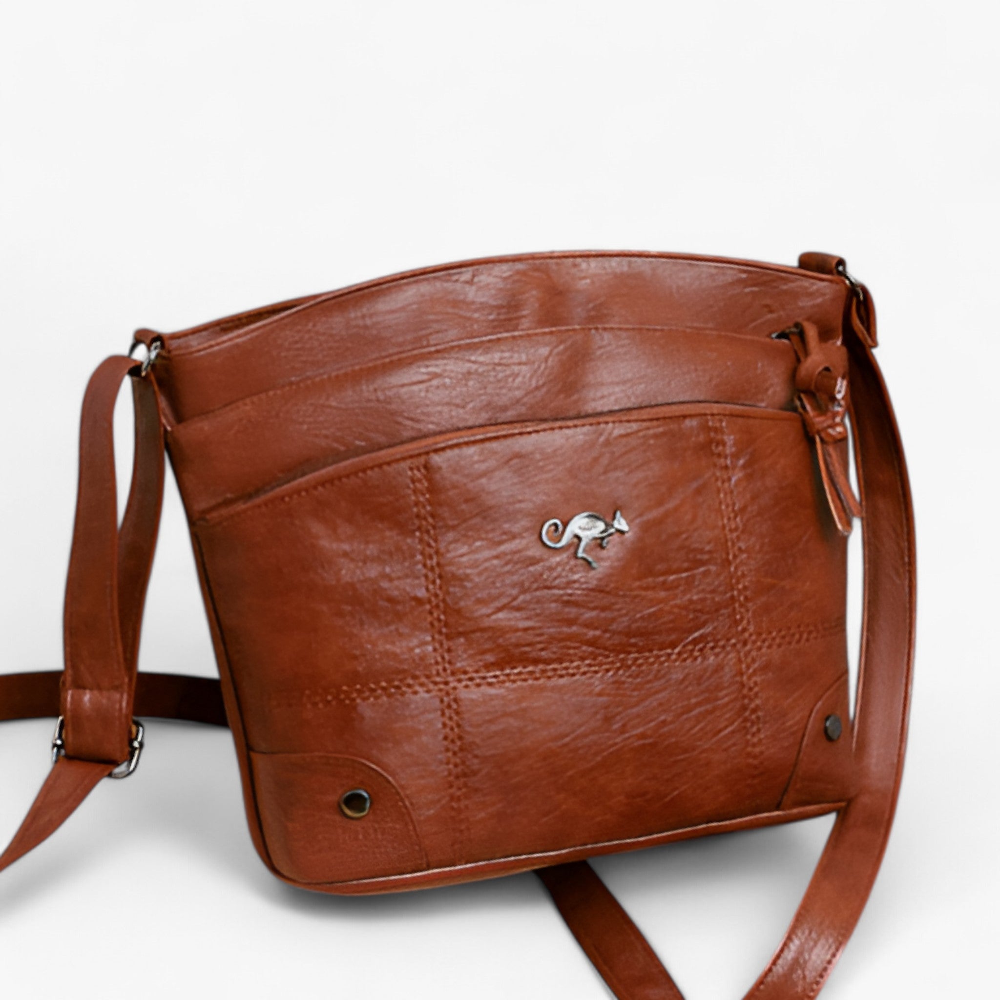 Toli™ - Borsa a tracolla in pelle vintage - Marrone | Quasi esaurito - Old (Google) old_google - Concept Palermo