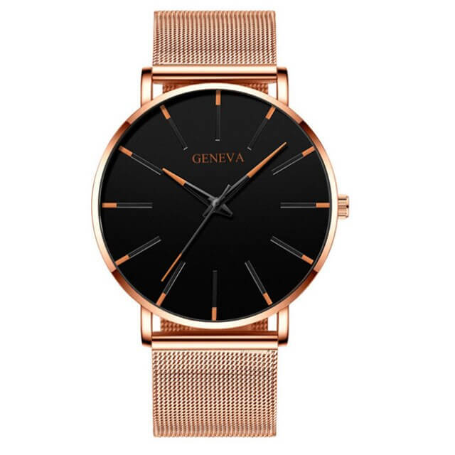 GENEVA | Orologio business ultrasottile per uomo - Arancione rosa - BFCM new_for_google_may Watches Wristwatch - Concept Palermo