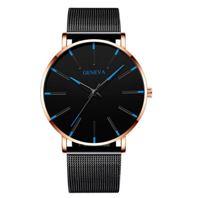 GENEVA | Orologio business ultrasottile per uomo - Rosa blu - BFCM new_for_google_may Watches Wristwatch - Concept Palermo