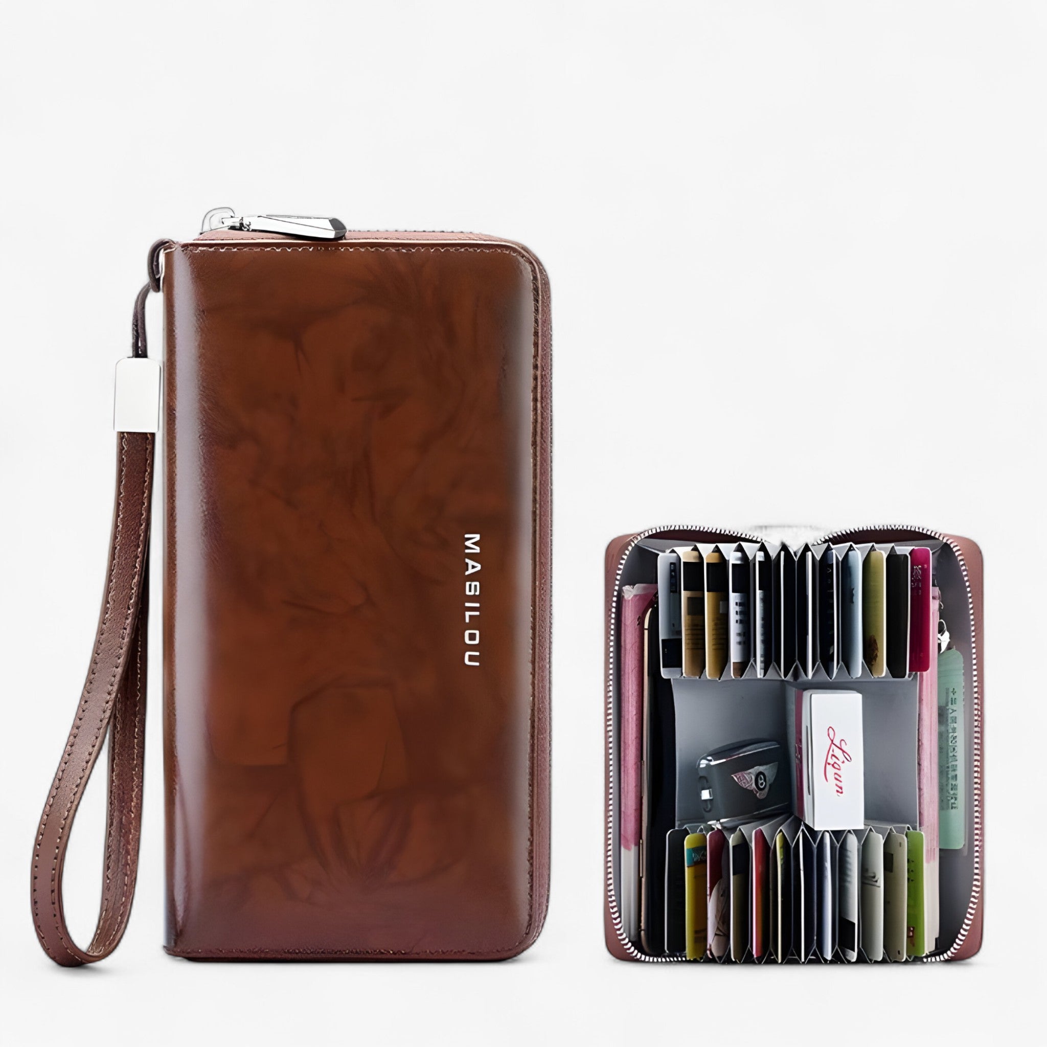 Portafoglio RFID Unisex - MARRONE (PER UOMINI) - men's wallet wallets women's wallet - Concept Palermo