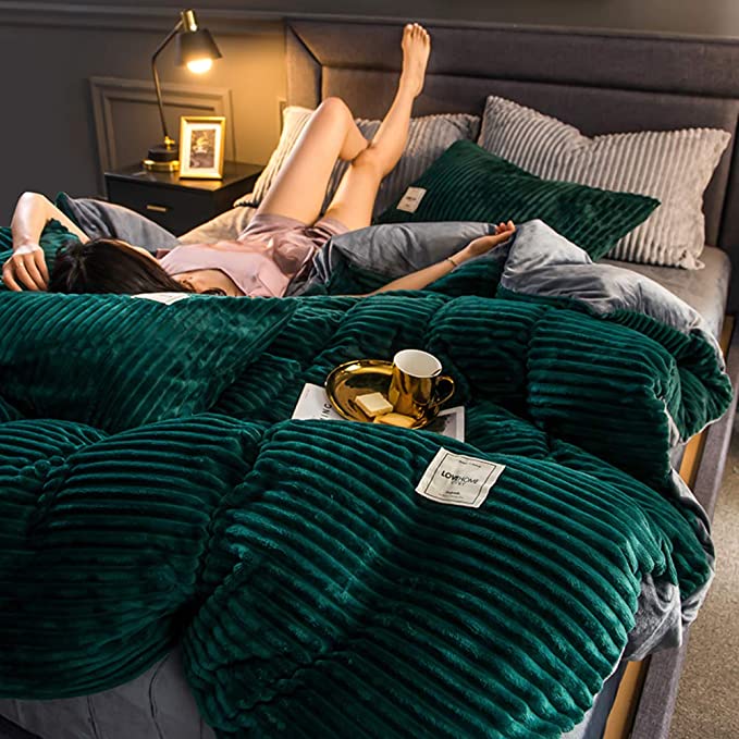 Vera - Morbido e caldo piumone invernale - Verde scuro - Bedding Bedroom Blankets Duvet Duvetcover Home Interior new_for_google Pillow Populair-tag - Concept Palermo