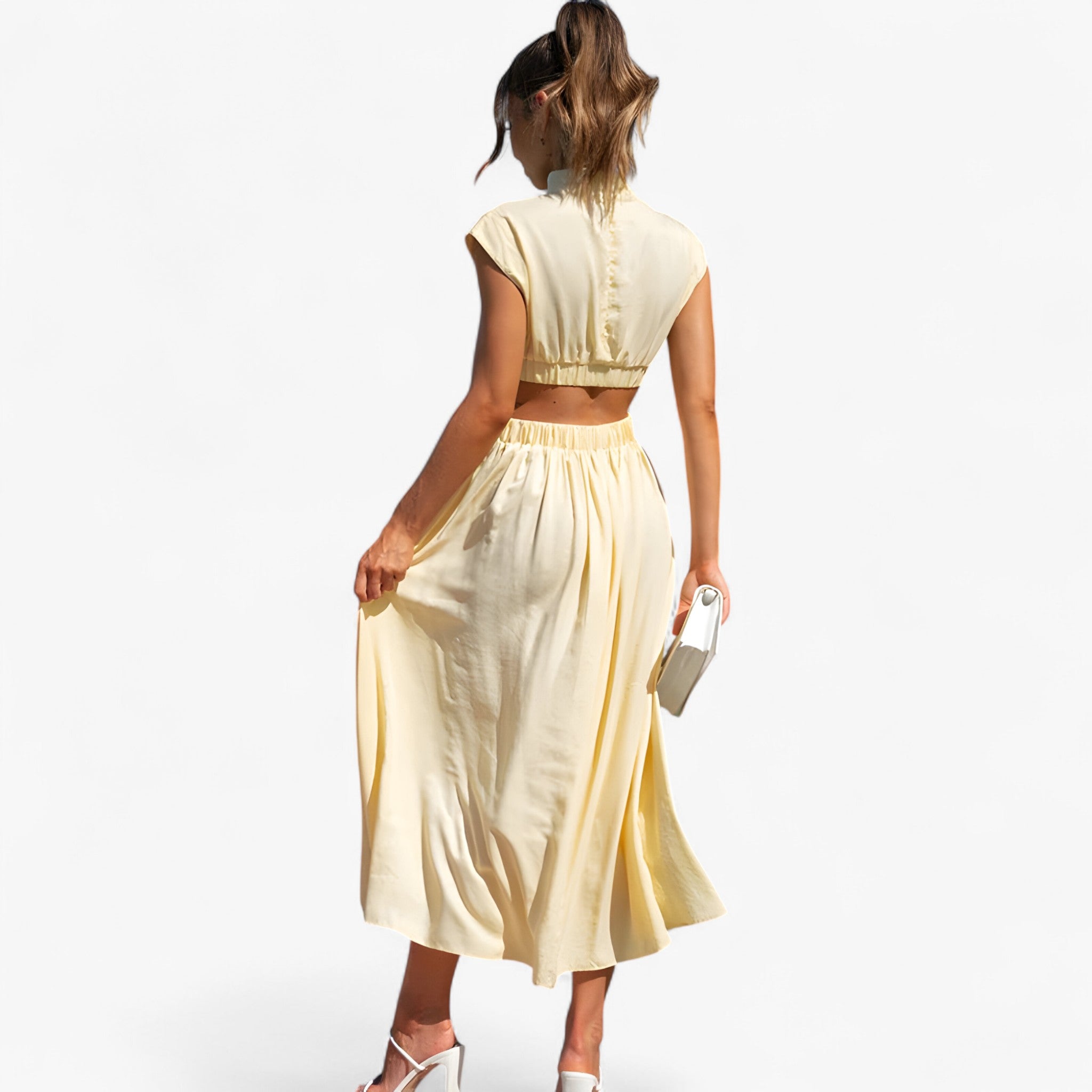 Elena | Elegante Vestito con Scollo Alto - - - Concept Palermo