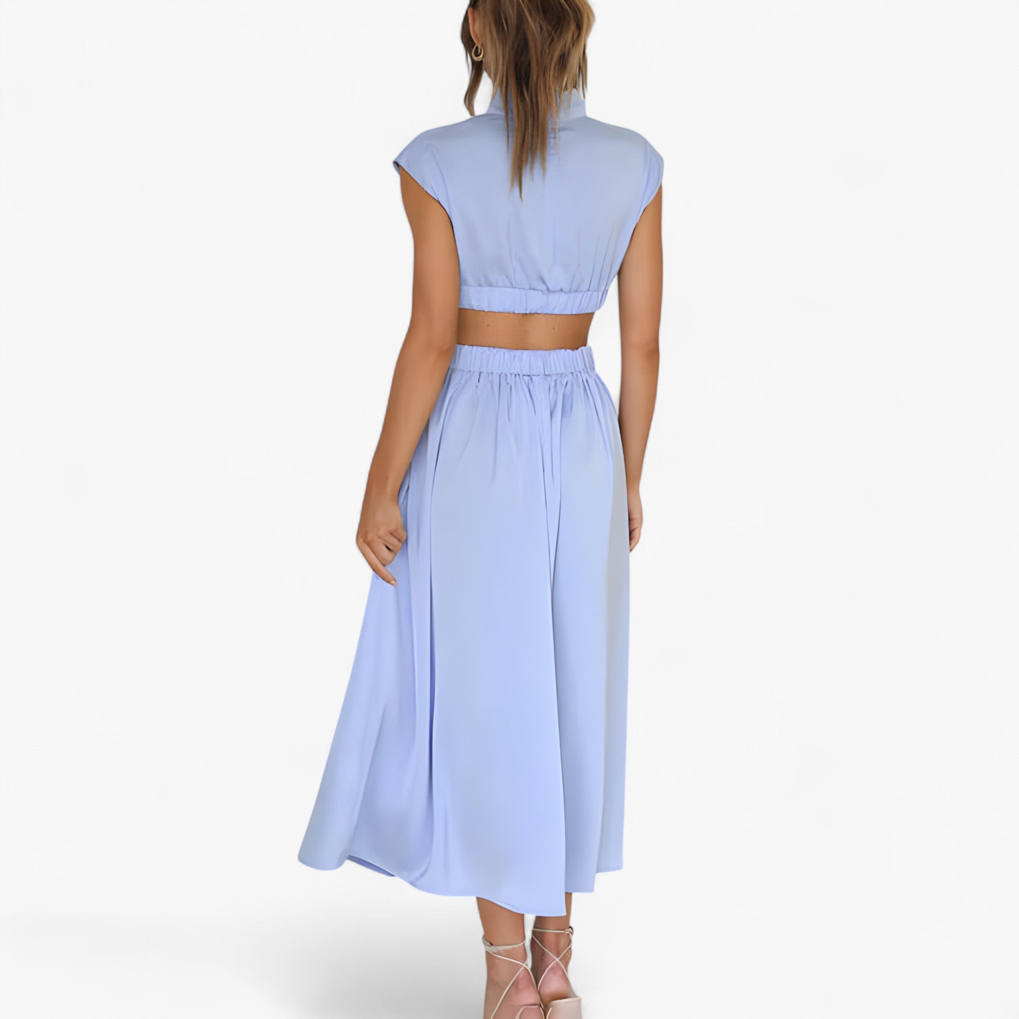 Elena | Elegante Vestito con Scollo Alto - - - Concept Palermo