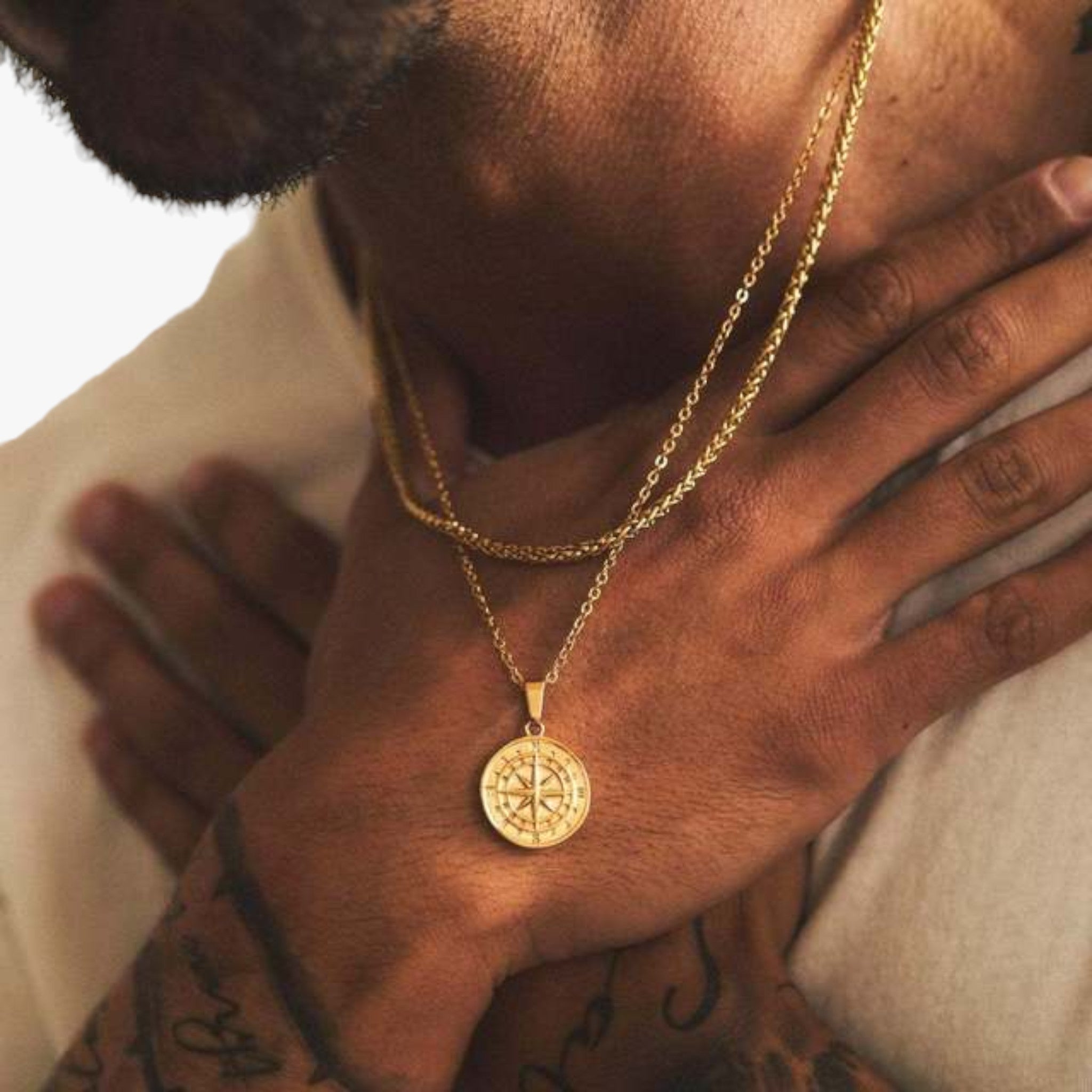 Collane a strati per uomini Vnox - Oro - jewelry necklace NECKLACES necklaces for men Pendant Necklaces - Concept Palermo