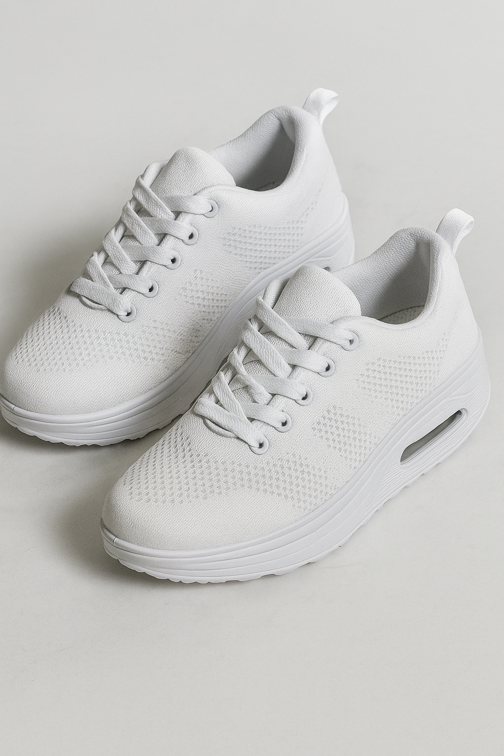 Demi | Scarpe sportive da donna con tacco a blocco e mesh traspirante - Bianco - - Concept Palermo