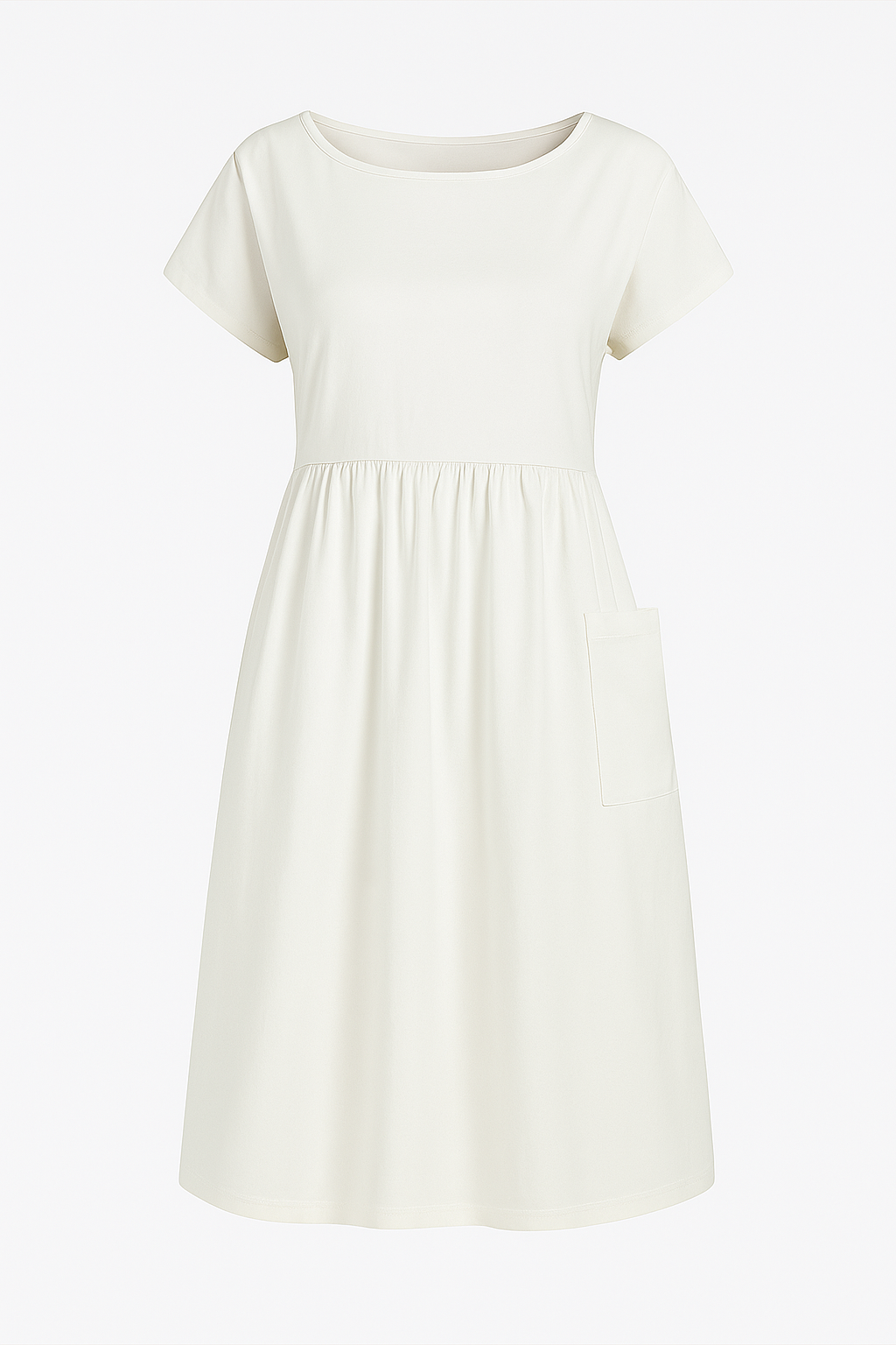Eustasia | Vestito estivo casual con tasche - Bianco - cute summer dress Dresses female dress - Concept Palermo